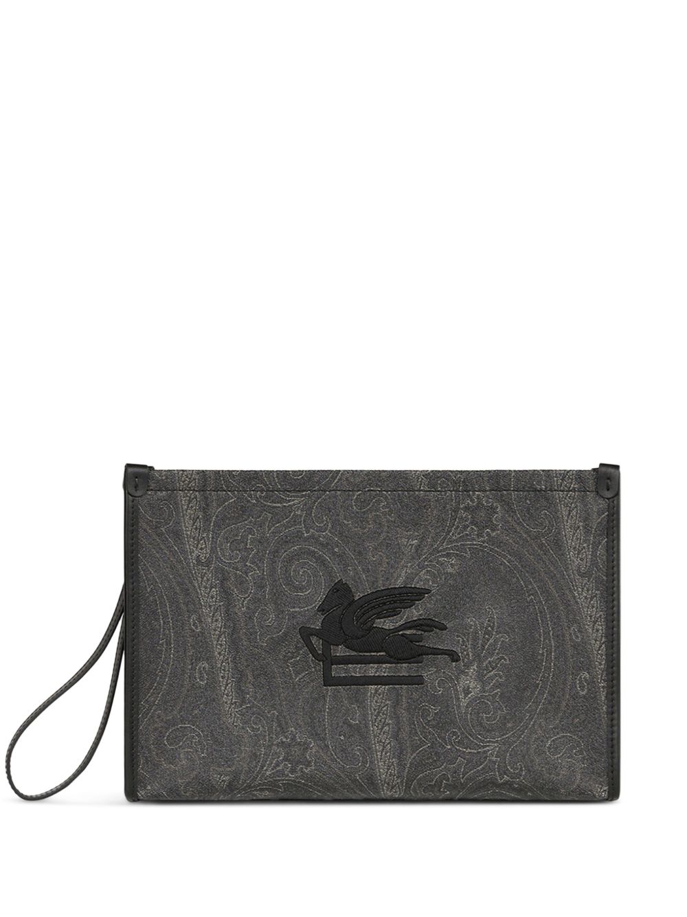 ETRO Essential 佩斯理印花大号手拿包 - 黑色