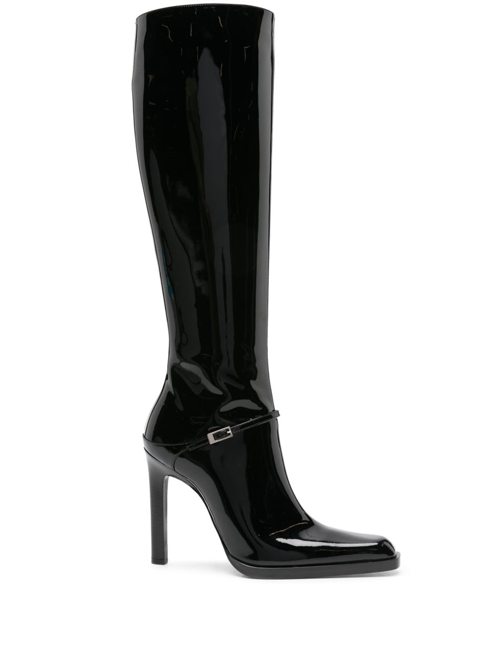 Saint Laurent 漆皮及膝靴 - 黑色