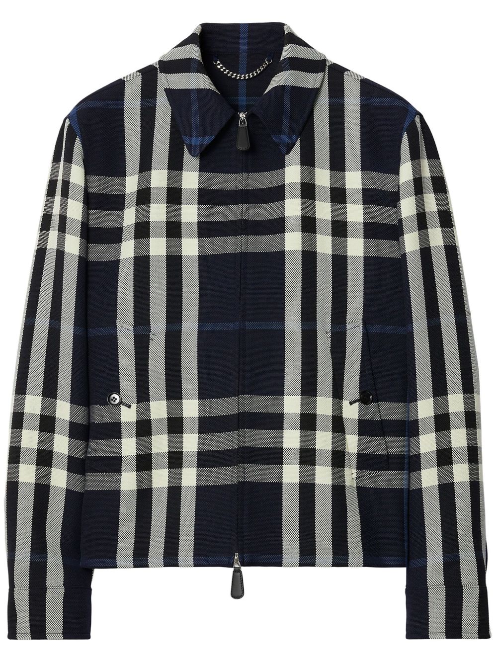 Burberry 格纹羊毛混纺夹克 - 白色