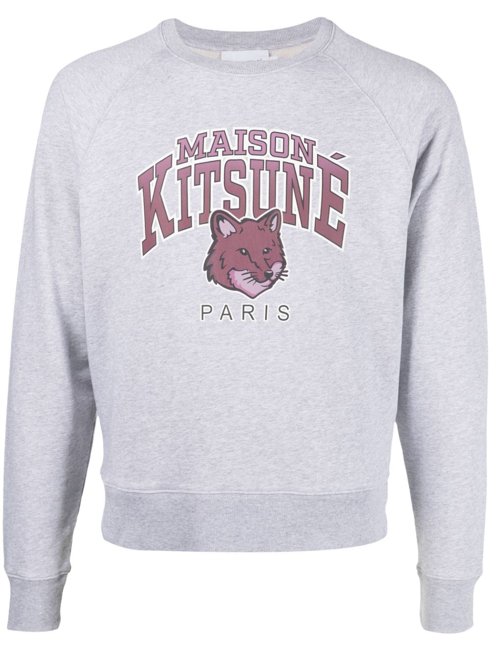 Maison Kitsuné logo印花棉卫衣 - 灰色