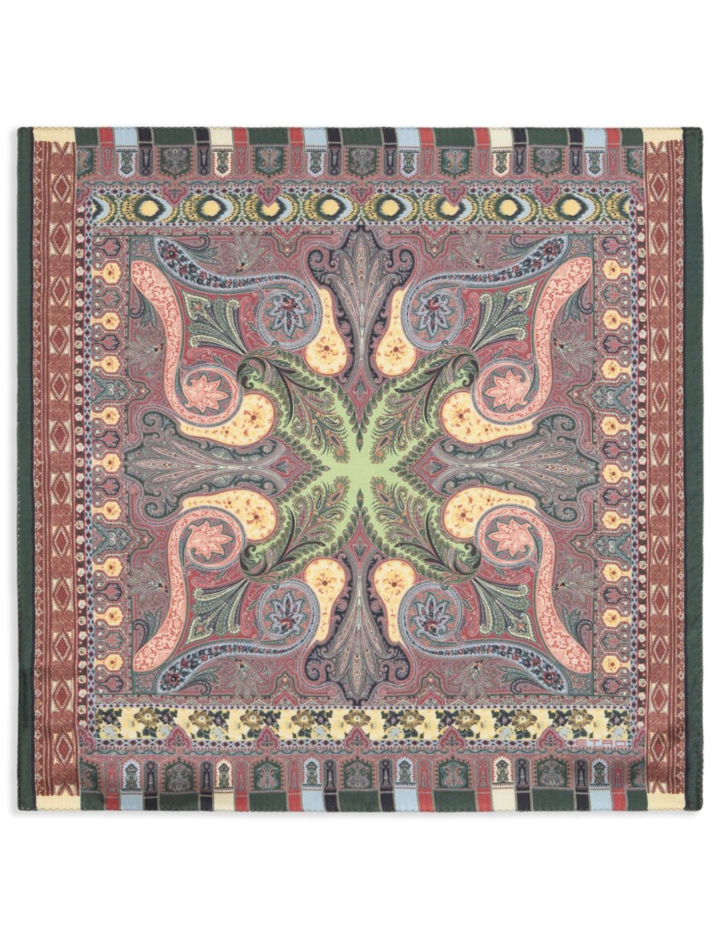 ETRO 真丝印花口袋方巾 - 红色