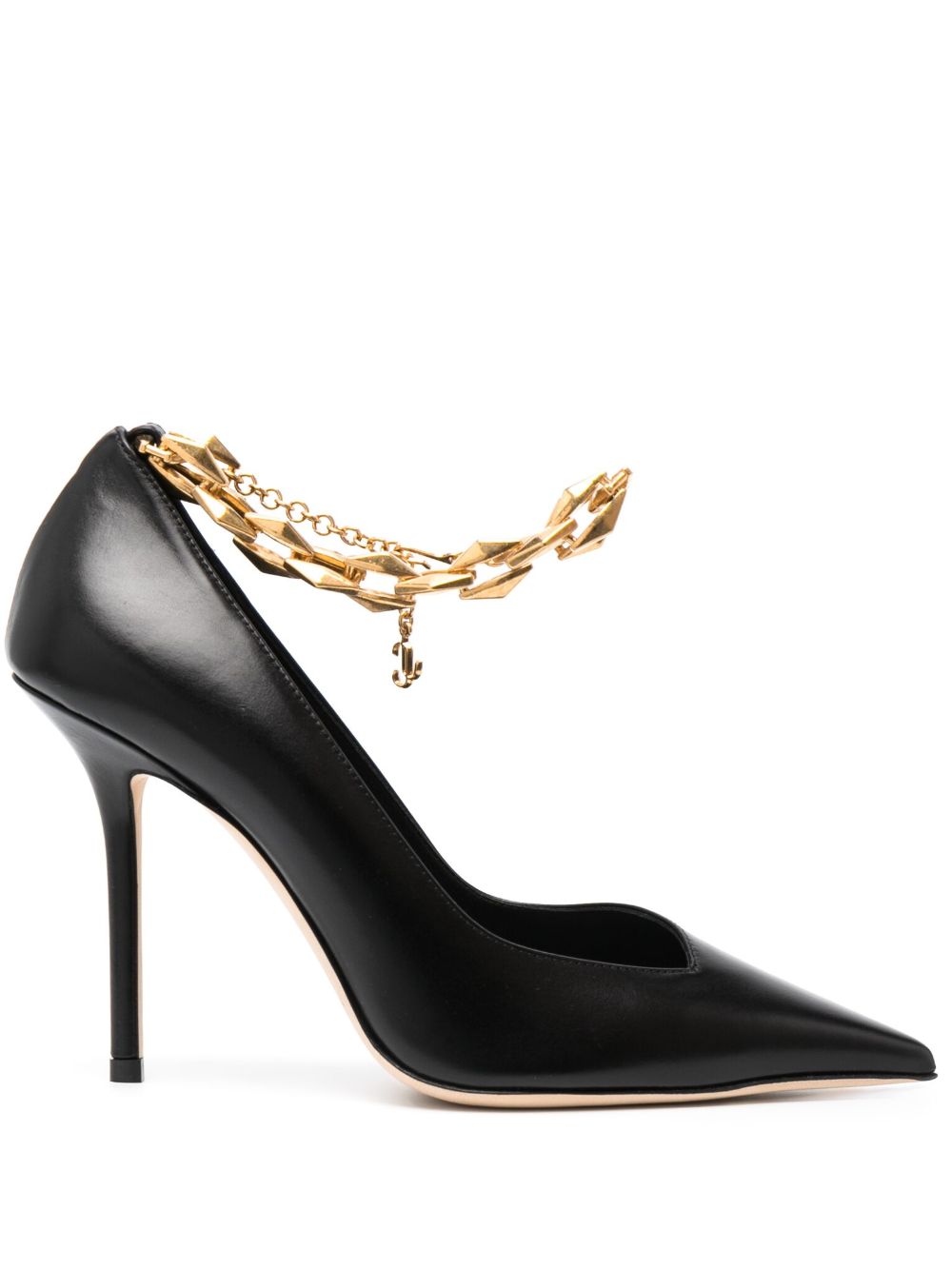 Jimmy Choo Diamond Talura 皮质高跟鞋 - 黑色