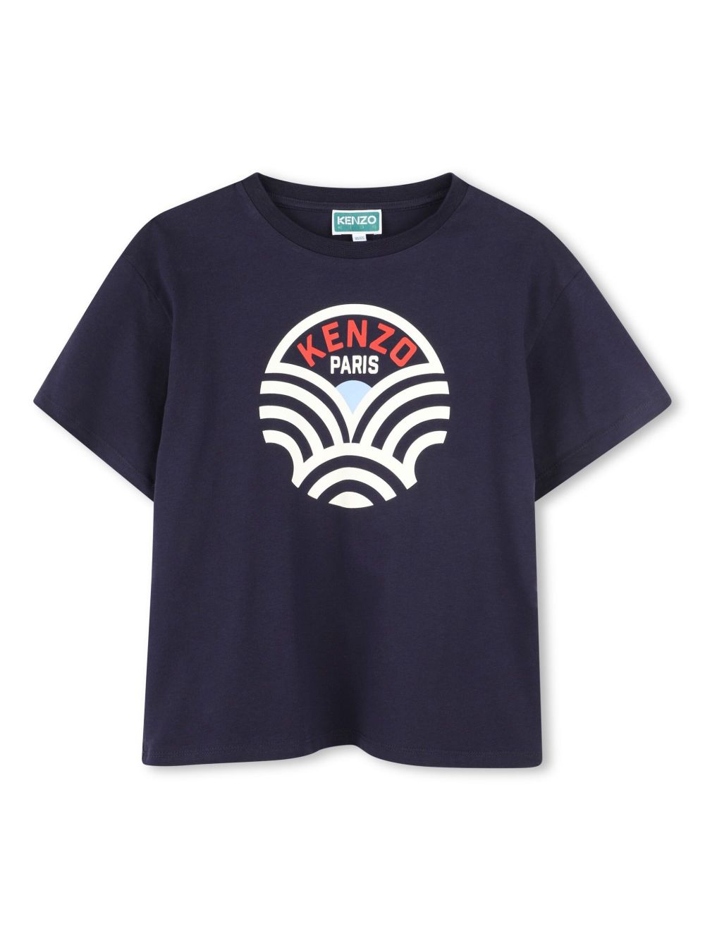 Kenzo Kids logo印花T恤 - 蓝色