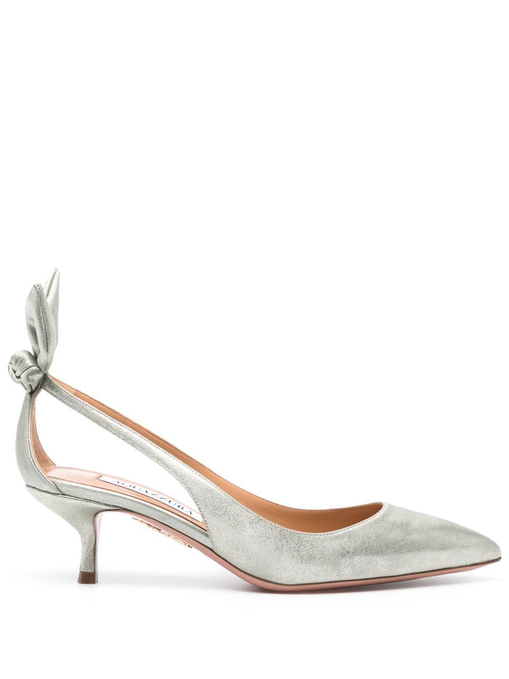 Aquazzura Bow Tie 低跟鞋（5厘米） - 绿色