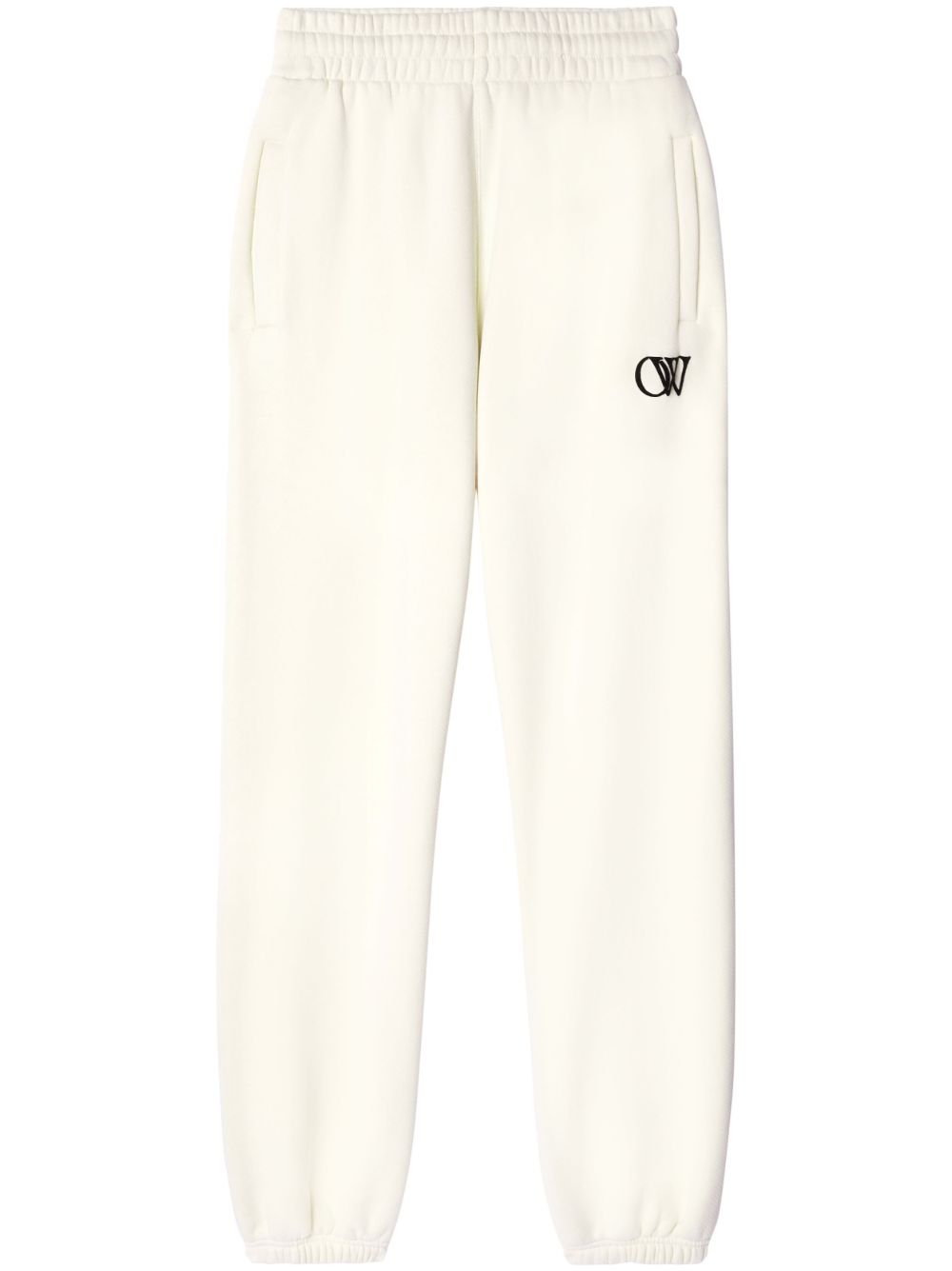 Off-White OW 印花棉运动裤 - 白色