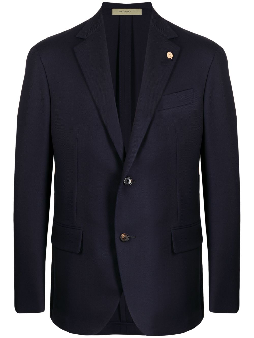 Corneliani 单排扣初剪羊毛西装夹克 - 蓝色