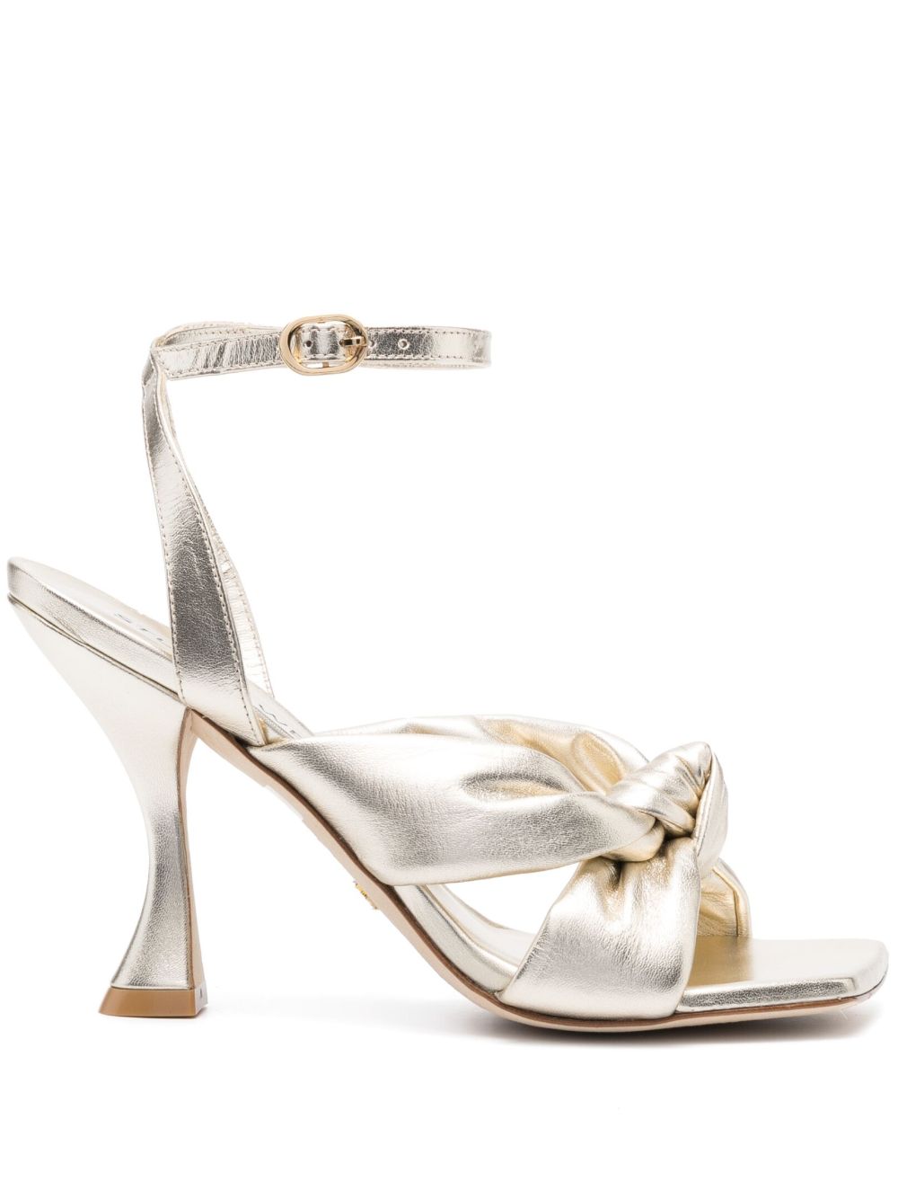 Stuart Weitzman Playa 裹踝高跟结饰凉鞋 - 金色