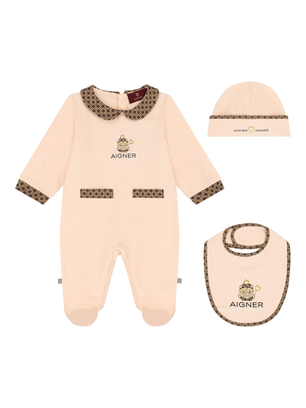 Aigner Kids Teddy Bear 连体衣套装 - 中性色