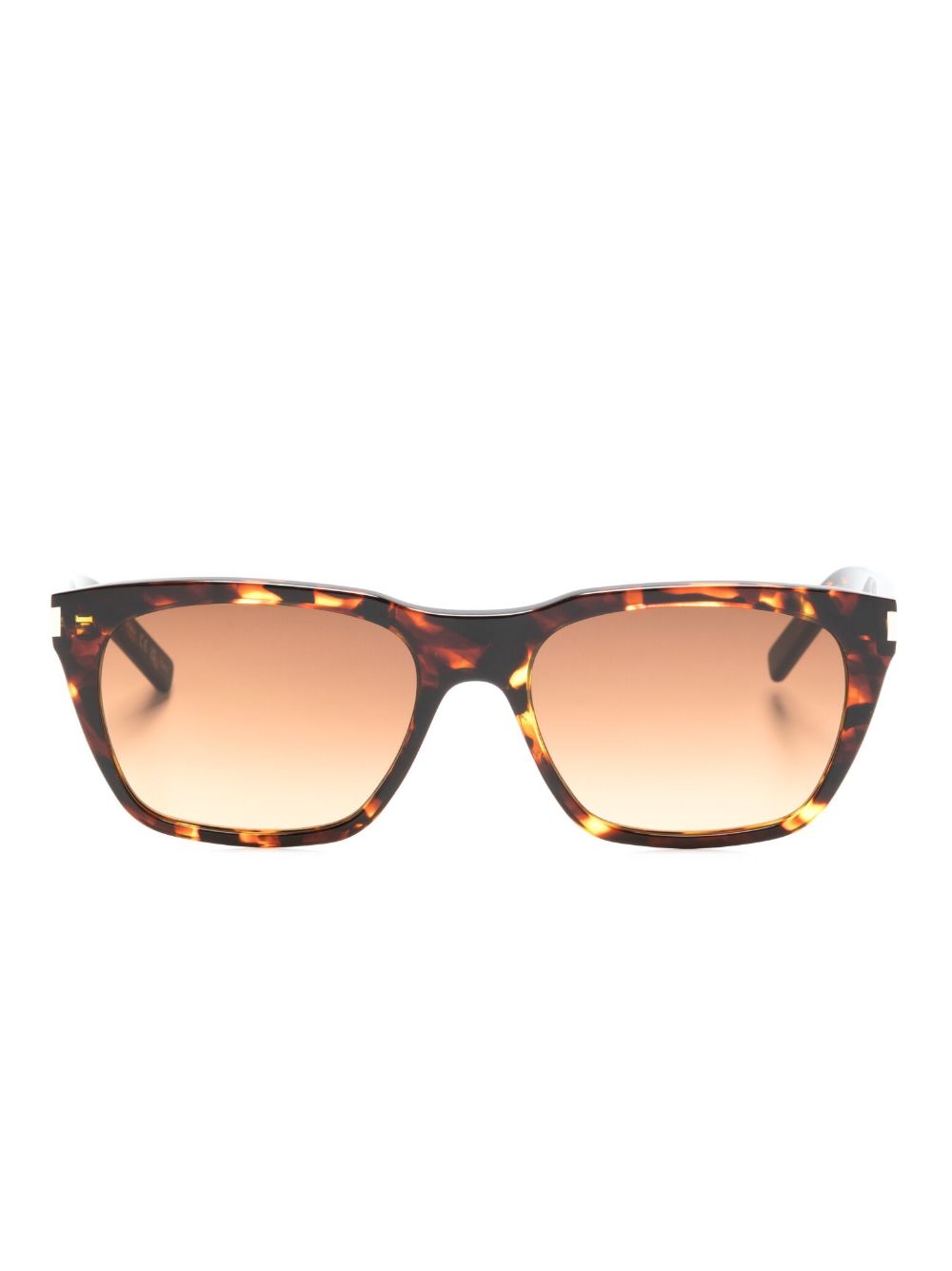 Saint Laurent Eyewear 玳瑁纹有色镜片太阳眼镜 - 褐色