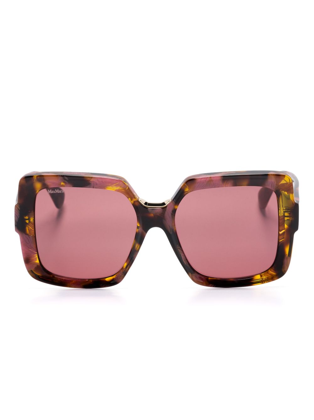 Max Mara Eyewear 玳瑁纹超大框太阳眼镜 - 褐色