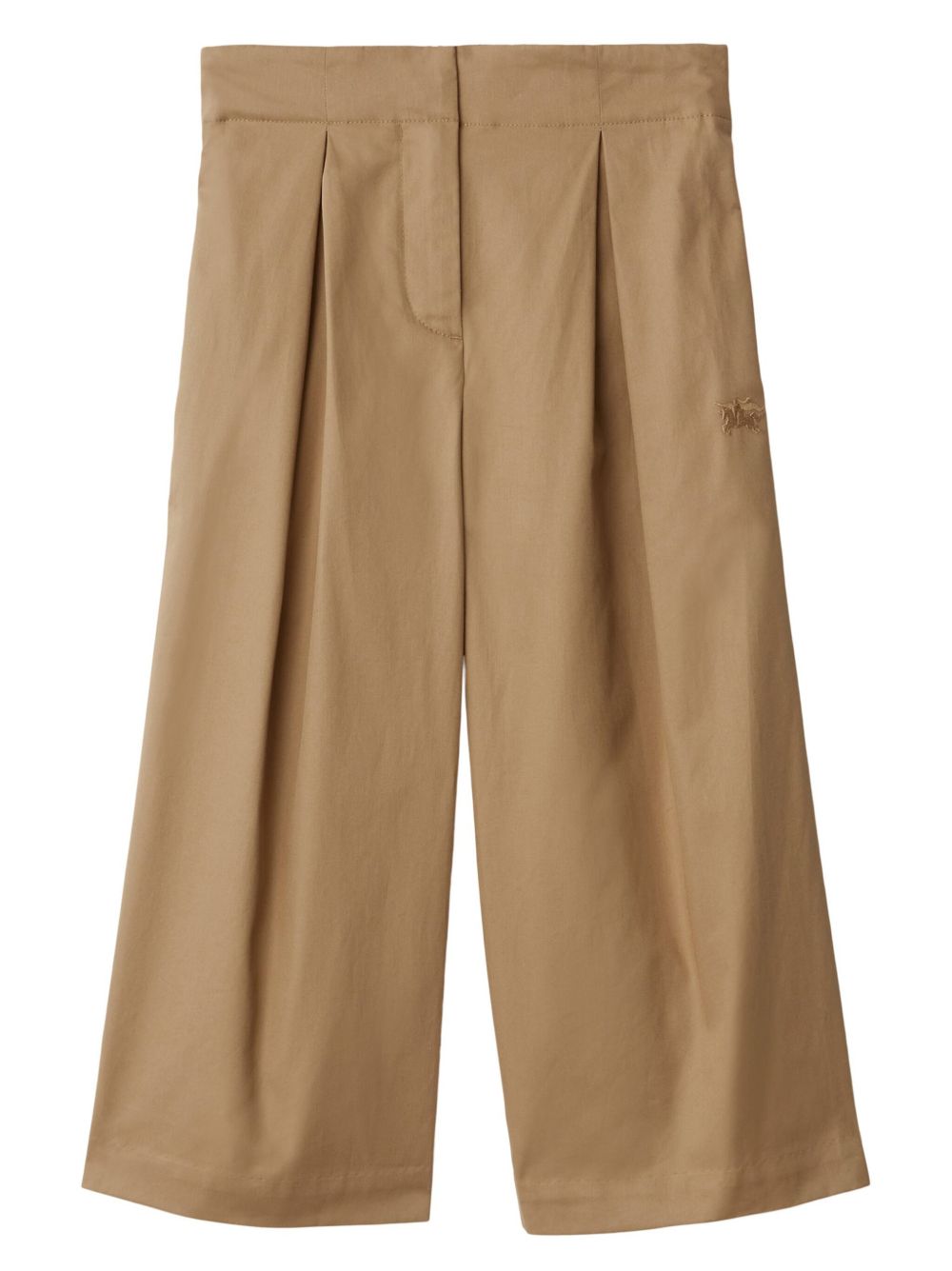 Burberry Kids EKD 褶饰棉长裤 - 褐色