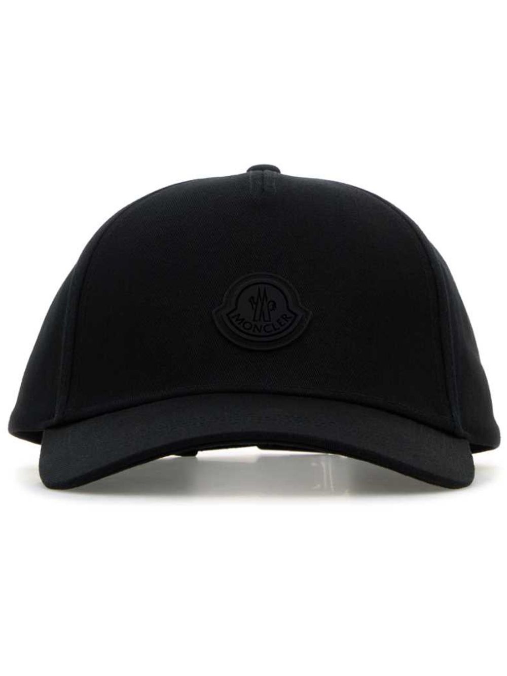 Moncler logo贴花棉棒球帽 - 黑色