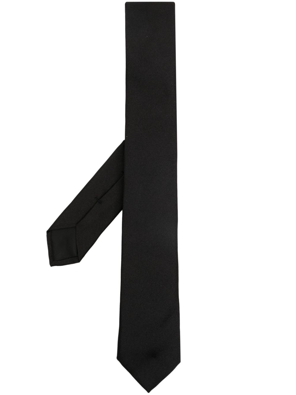 Givenchy logo刺绣真丝领带 - 黑色