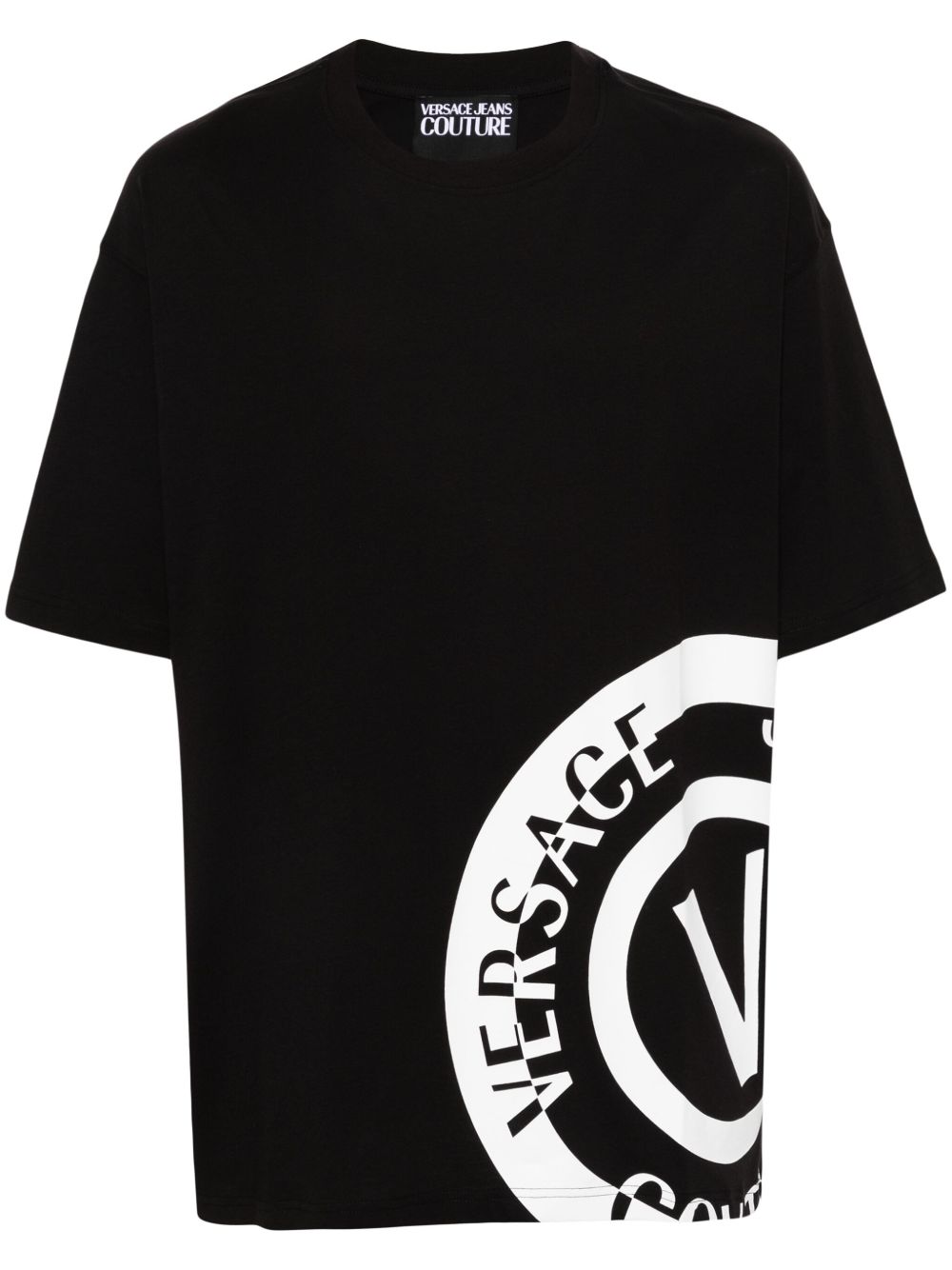 Versace Jeans Couture logo印花棉T恤 - 黑色
