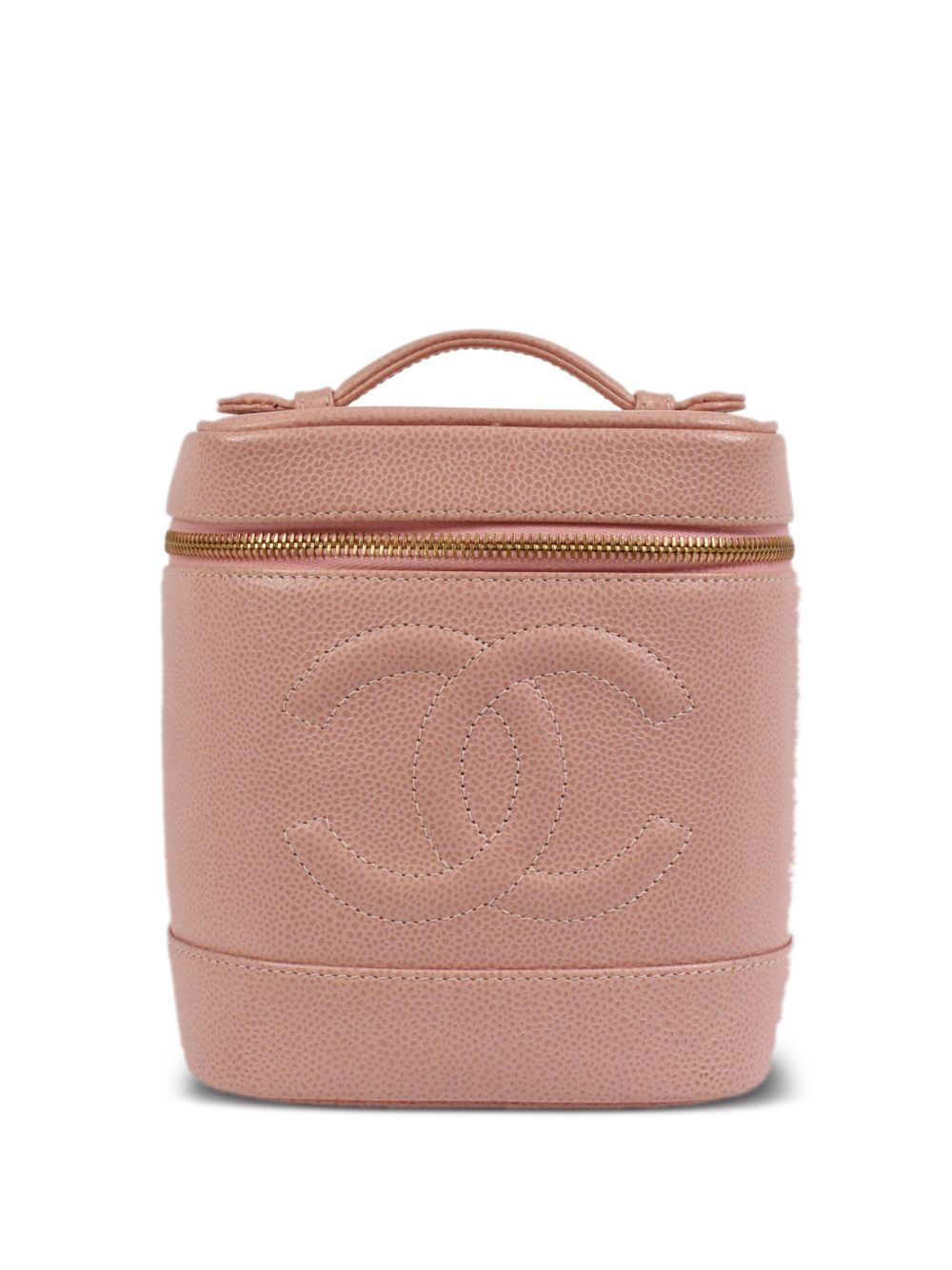 CHANEL Pre-Owned CC 缝线化妆手提包（2003年典藏款） - 粉色