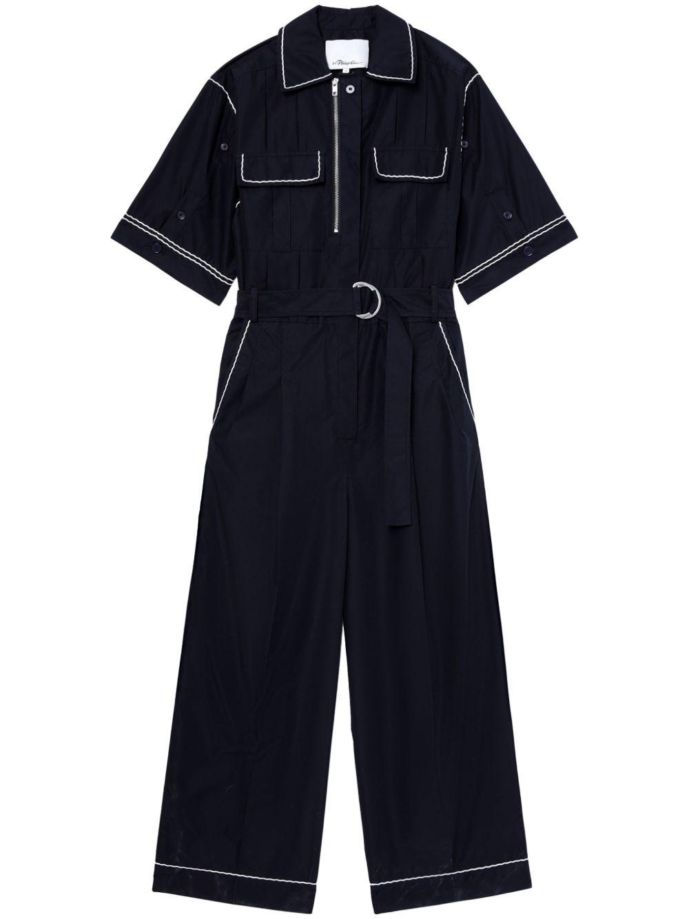 3.1 Phillip Lim 刺绣连体长裤 - 黑色