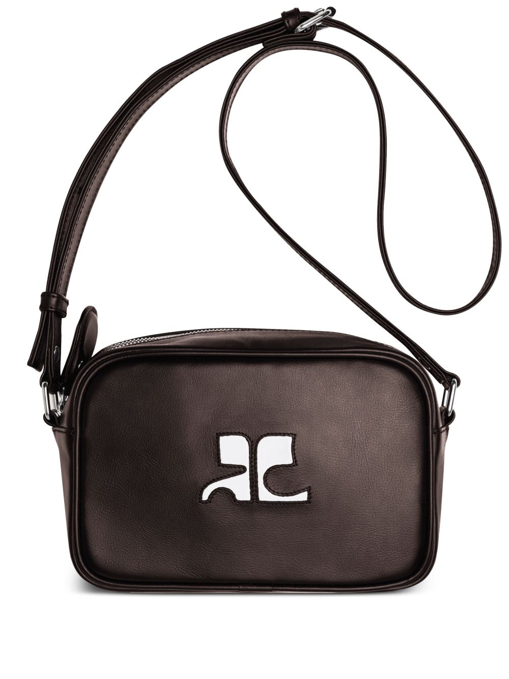 Courrèges Reedition 皮质相机包 - 褐色