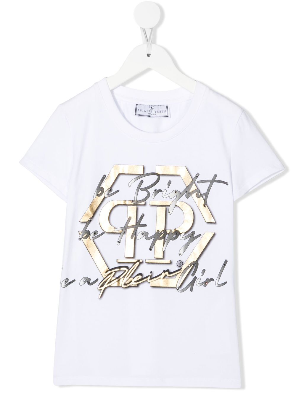 Philipp Plein Junior 图案印花棉T恤 - 白色
