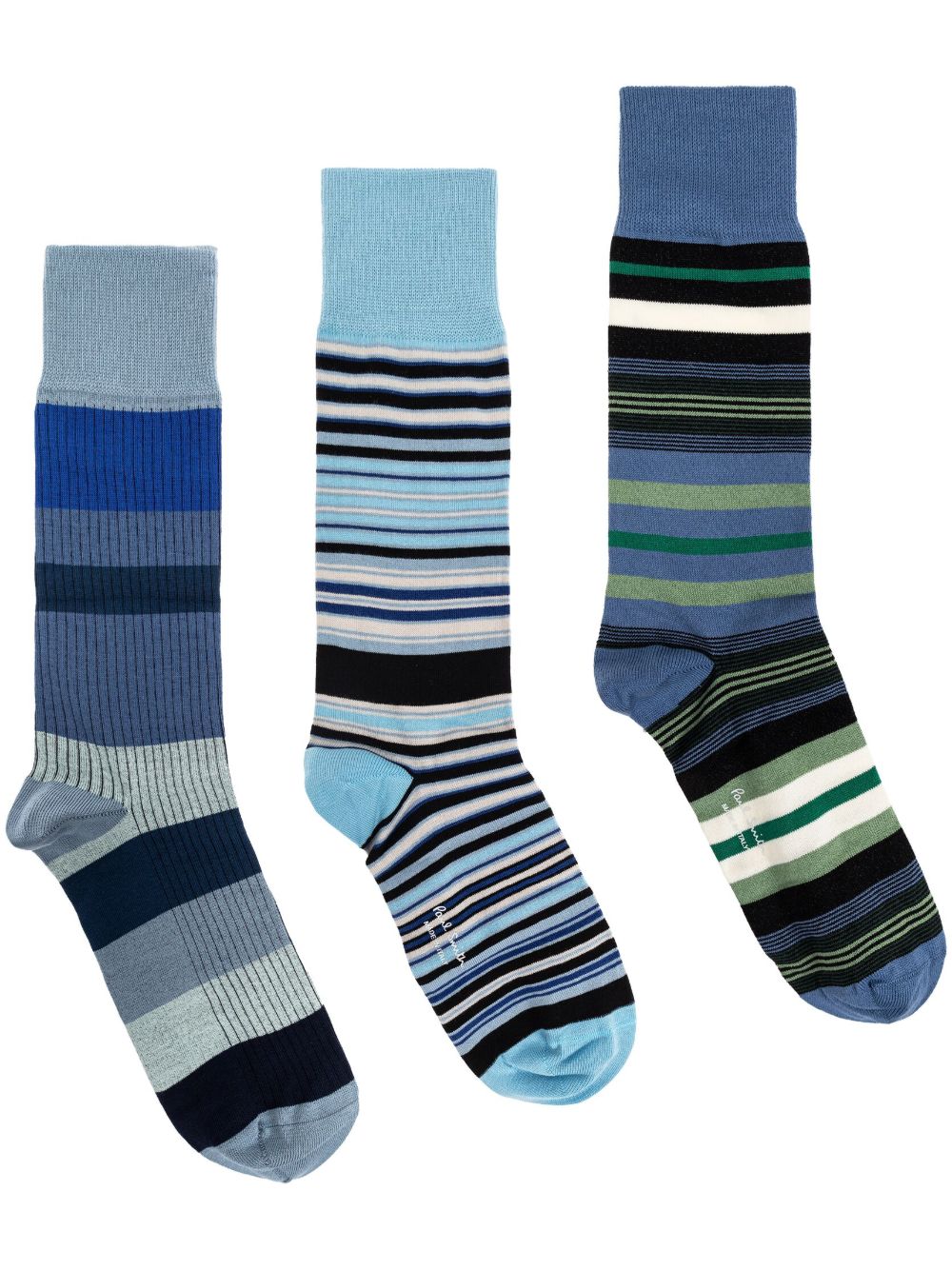 Paul Smith three-pack striped socks - 蓝色