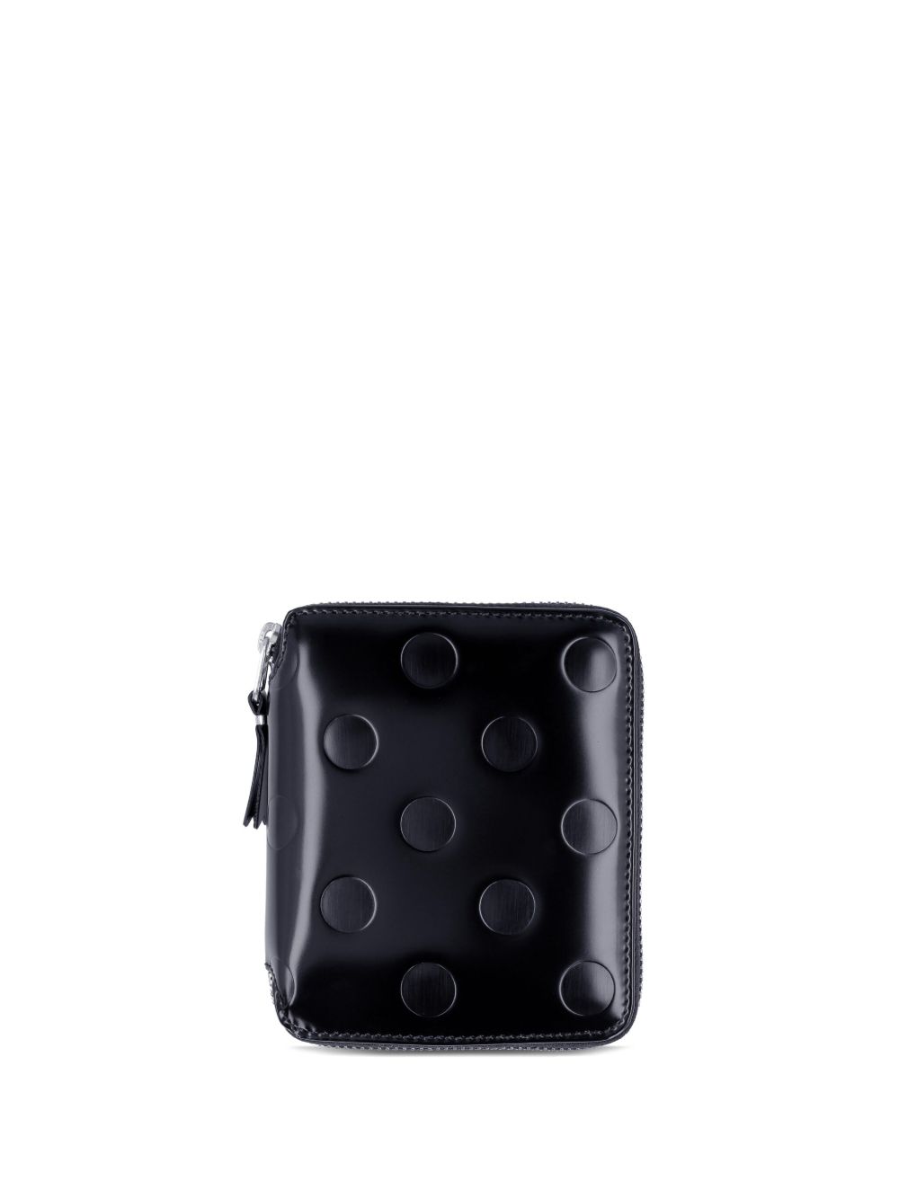 Comme Des Garçons Wallet 圆点压花拉链钱包 - 黑色