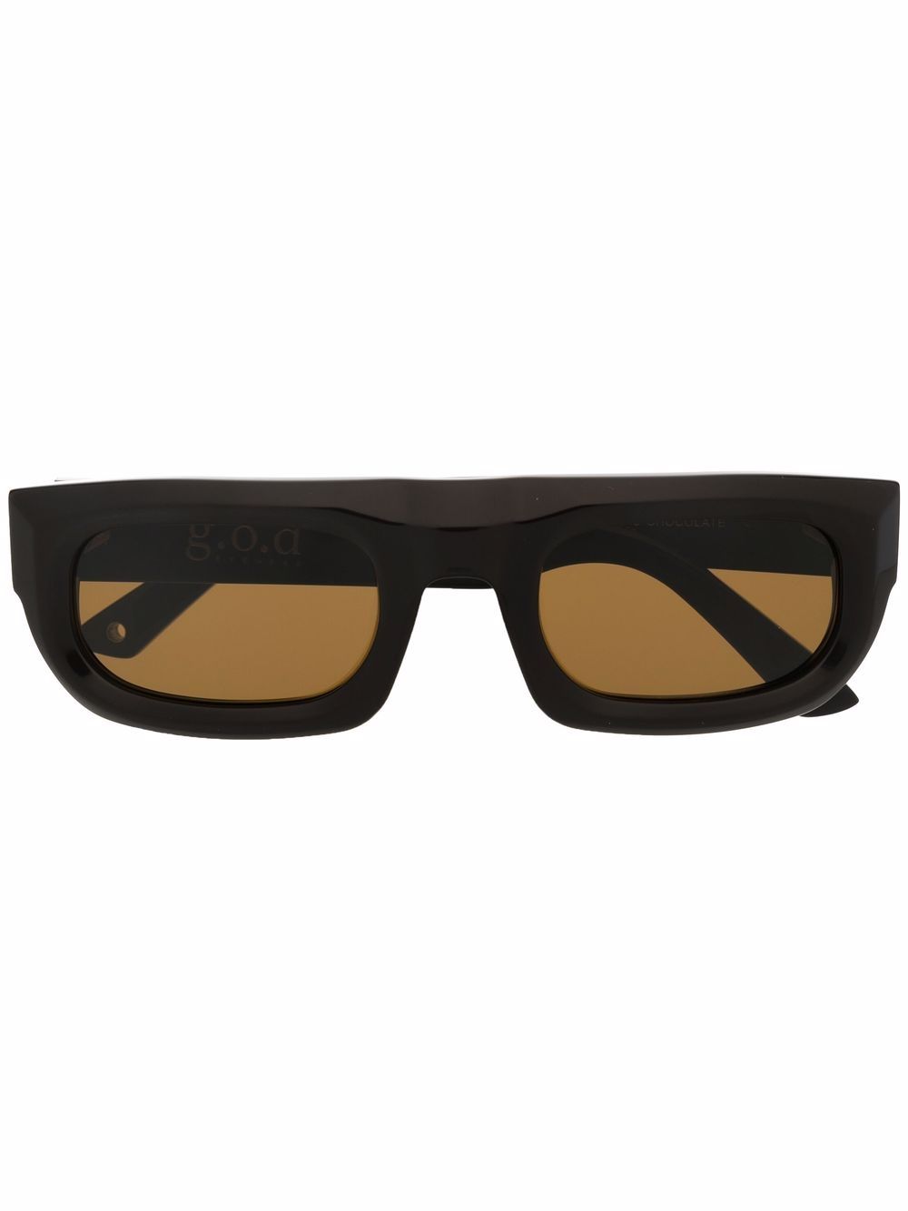 G.O.D Eyewear 长方形框太阳眼镜 - 褐色