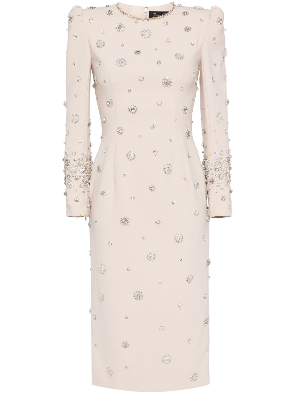 Jenny Packham Galaxy 晶饰连衣裙 - 中性色