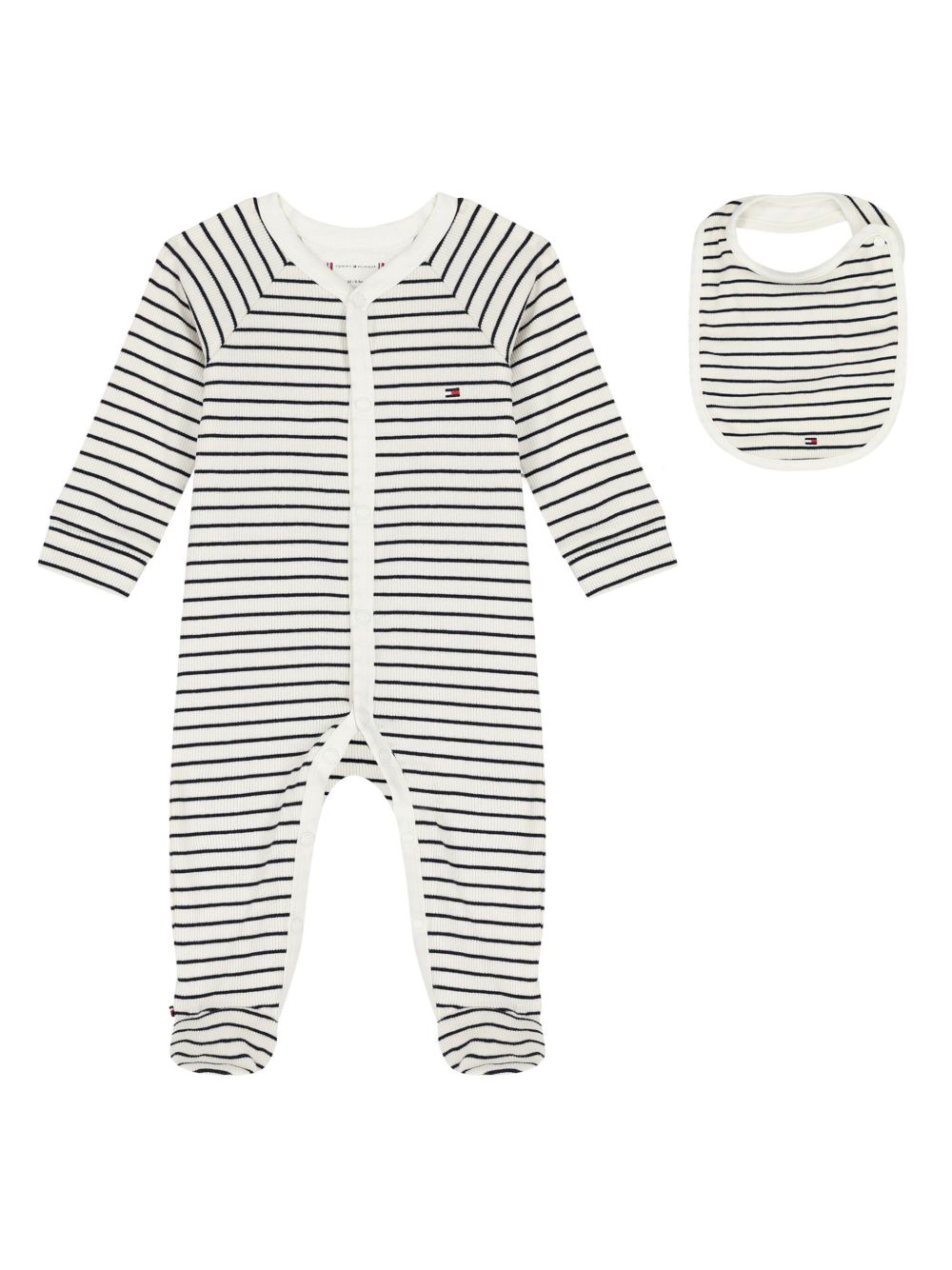 Tommy Hilfiger Junior 条纹连体衣礼物套装 - 白色