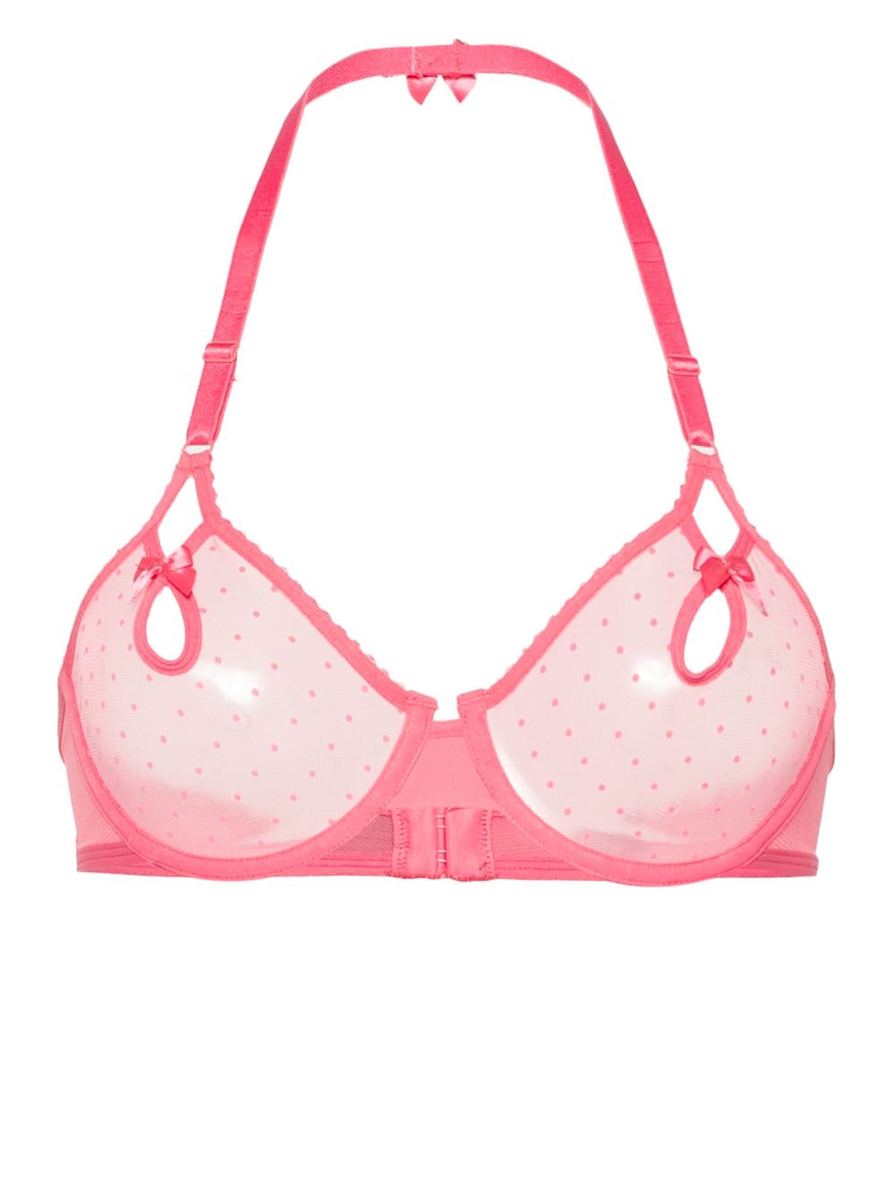 Marlies Dekkers Peekaboo 深V领圆点织花文胸 - 粉色