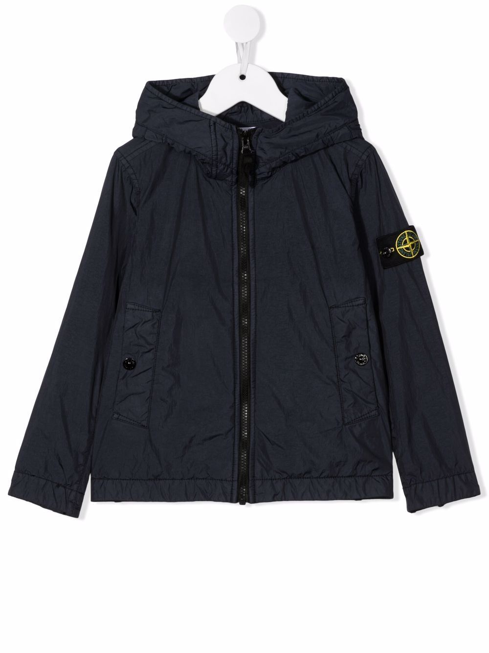 Stone Island Junior 标贴衣袖夹克 - 蓝色