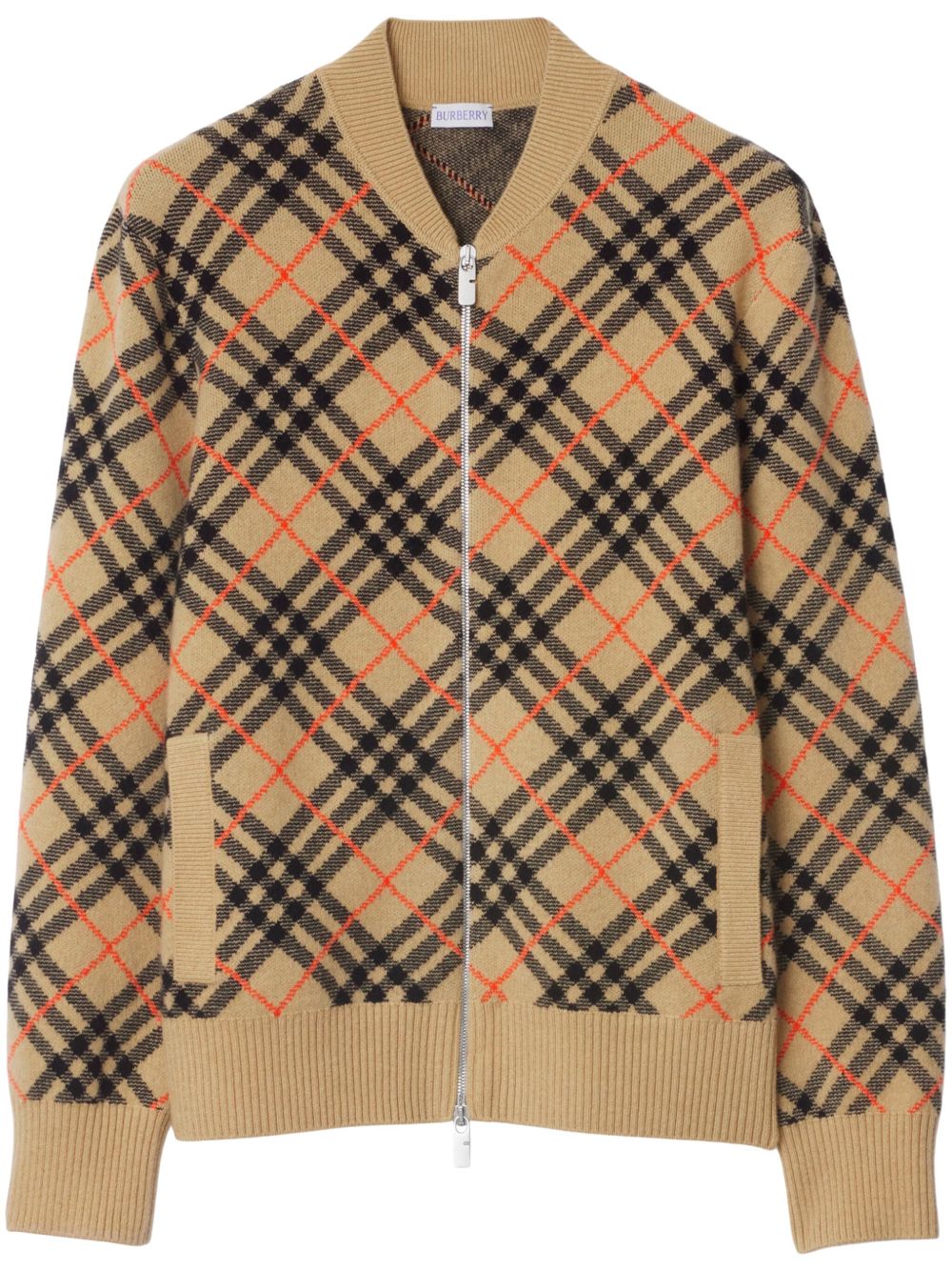 Burberry 格纹开衫 - 褐色