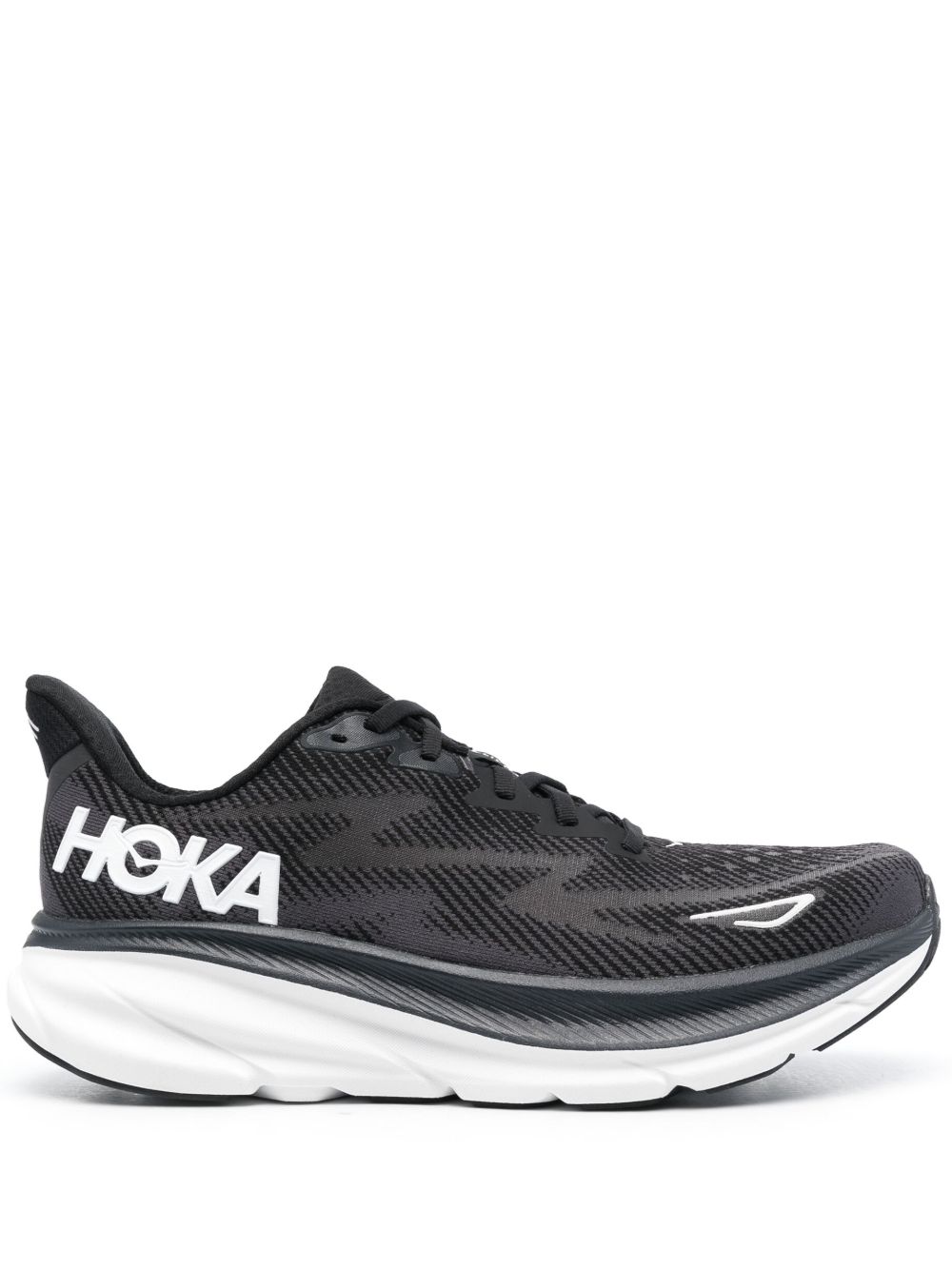 HOKA Clifton 9 系带运动鞋 - 黑色