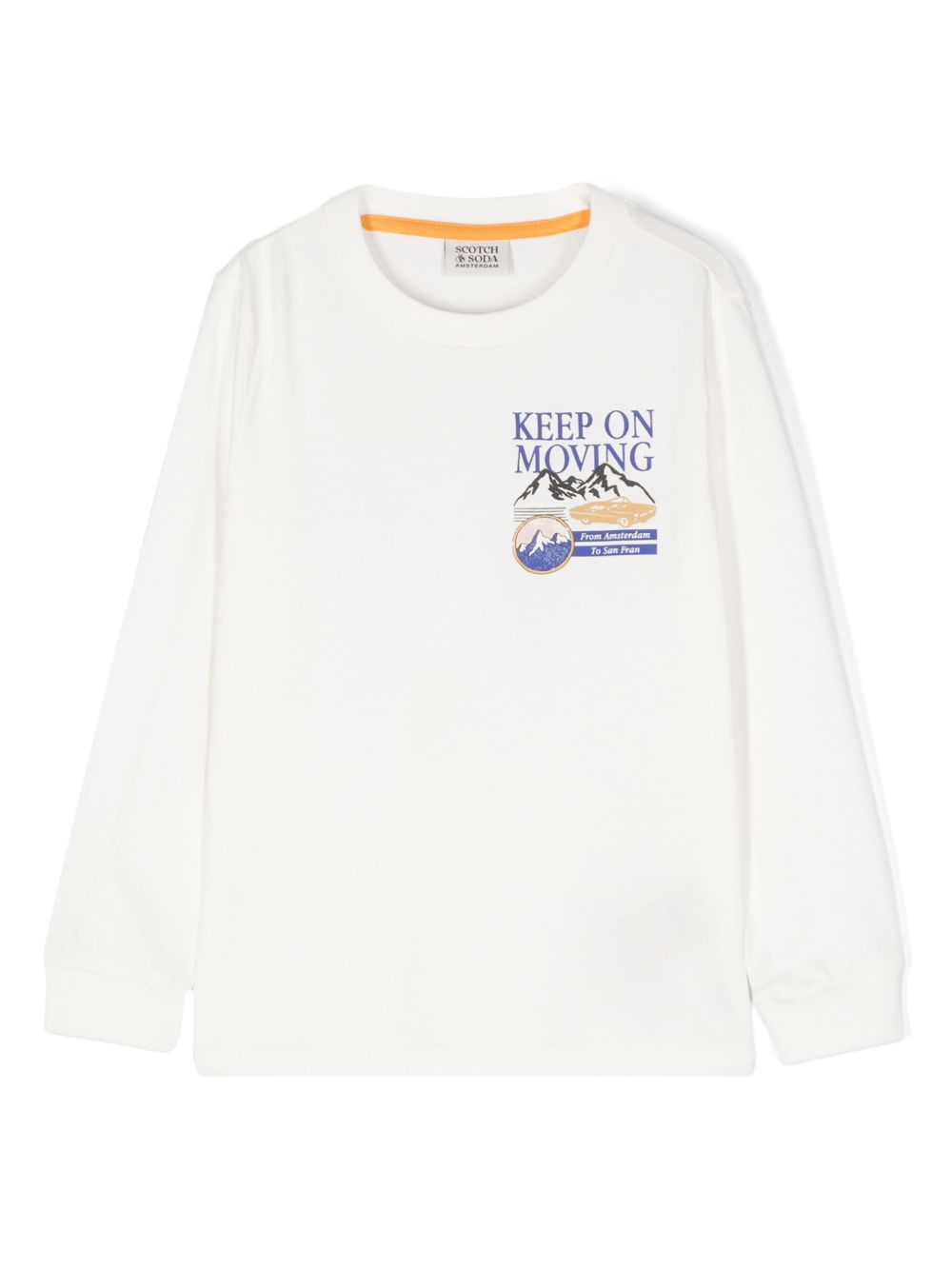 Scotch & Soda 标语印花长袖T恤 - 白色