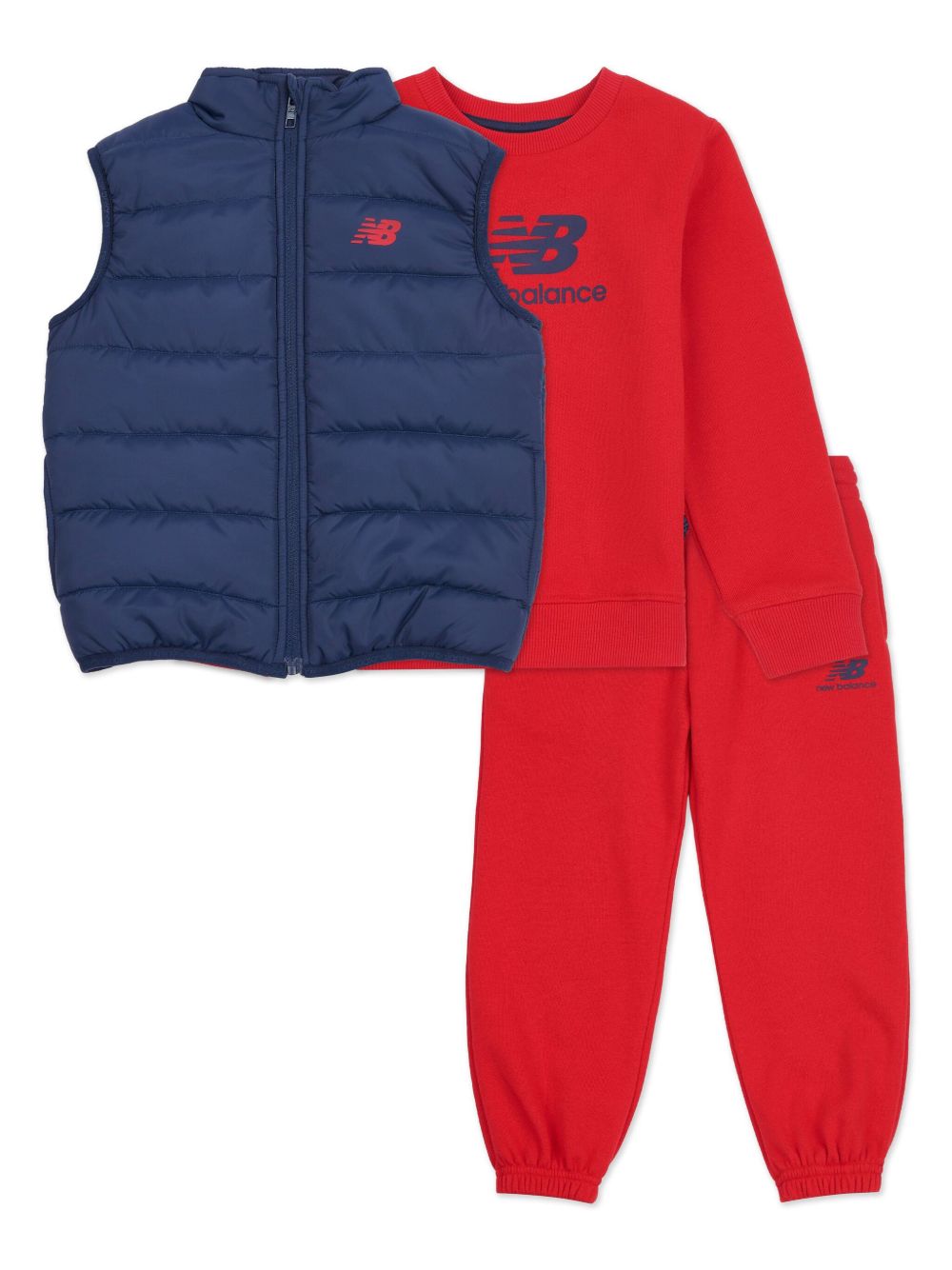 New Balance Kids 三件式运动套装 - 红色