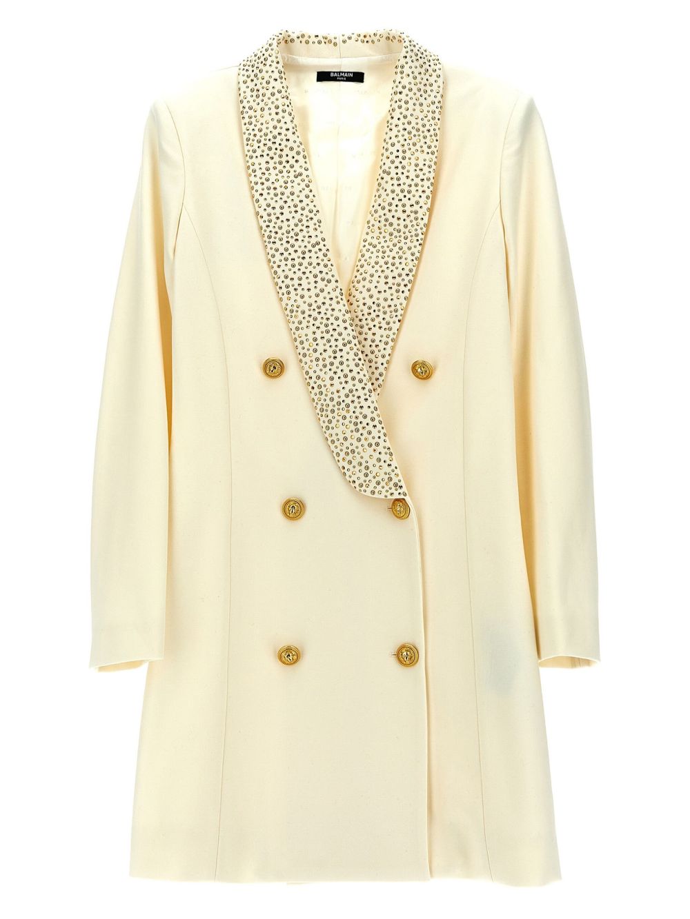 Balmain Kids rhinestone-embellished blazer - 中性色