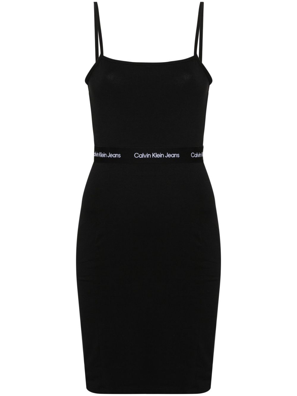 Calvin Klein Jeans logo提花迷你连衣裙 - 黑色