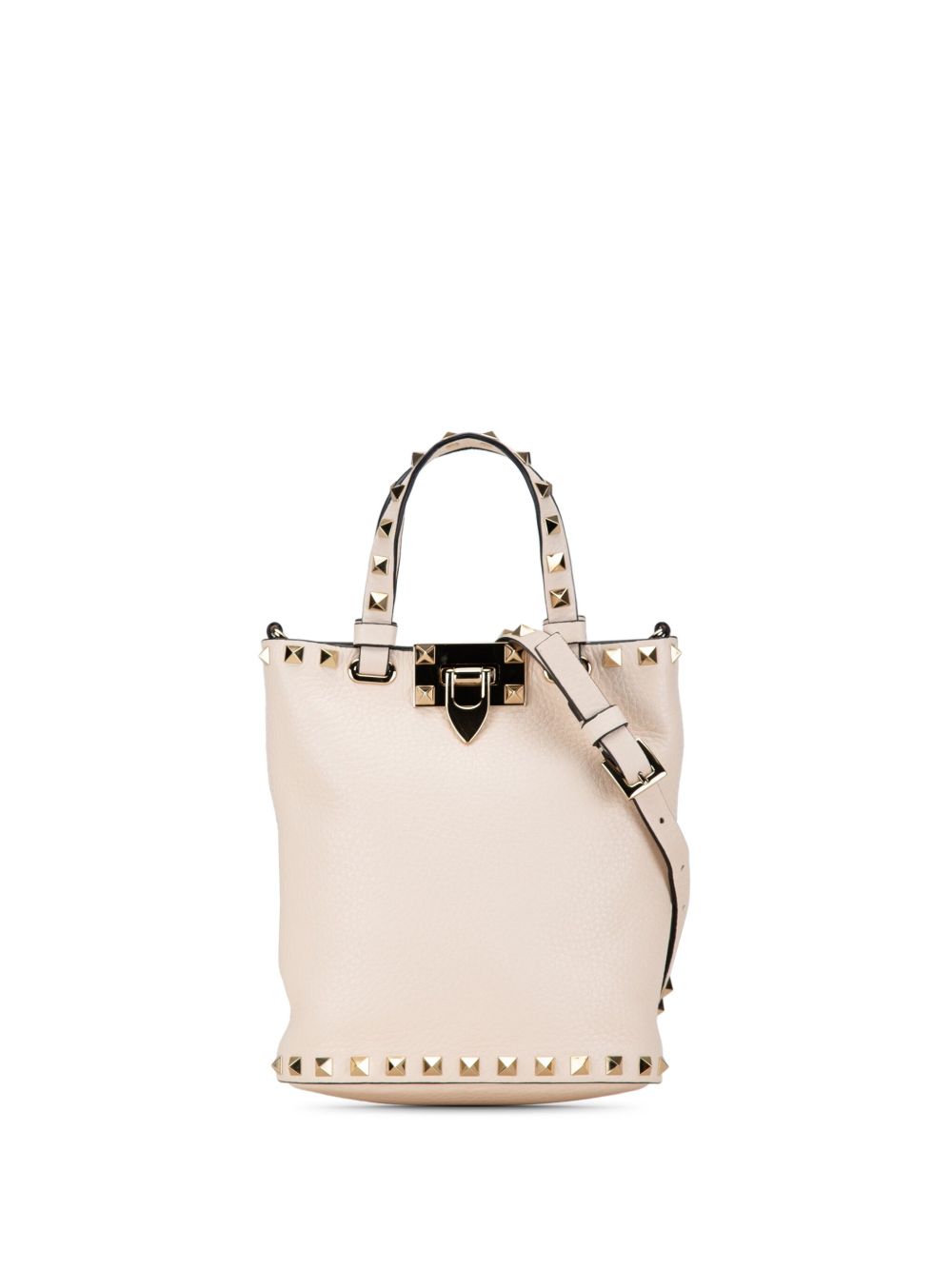 Valentino Garavani Pre-Owned Rockstud 粒面皮质小袋（2023-2024年典藏款） - 褐色