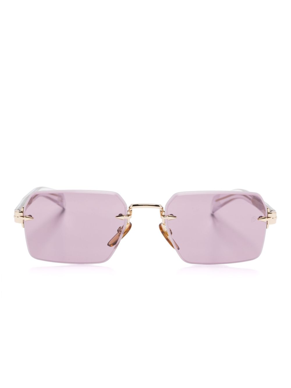 Eyewear by David Beckham DB 7109/S 几何造型框太阳眼镜 - 金色