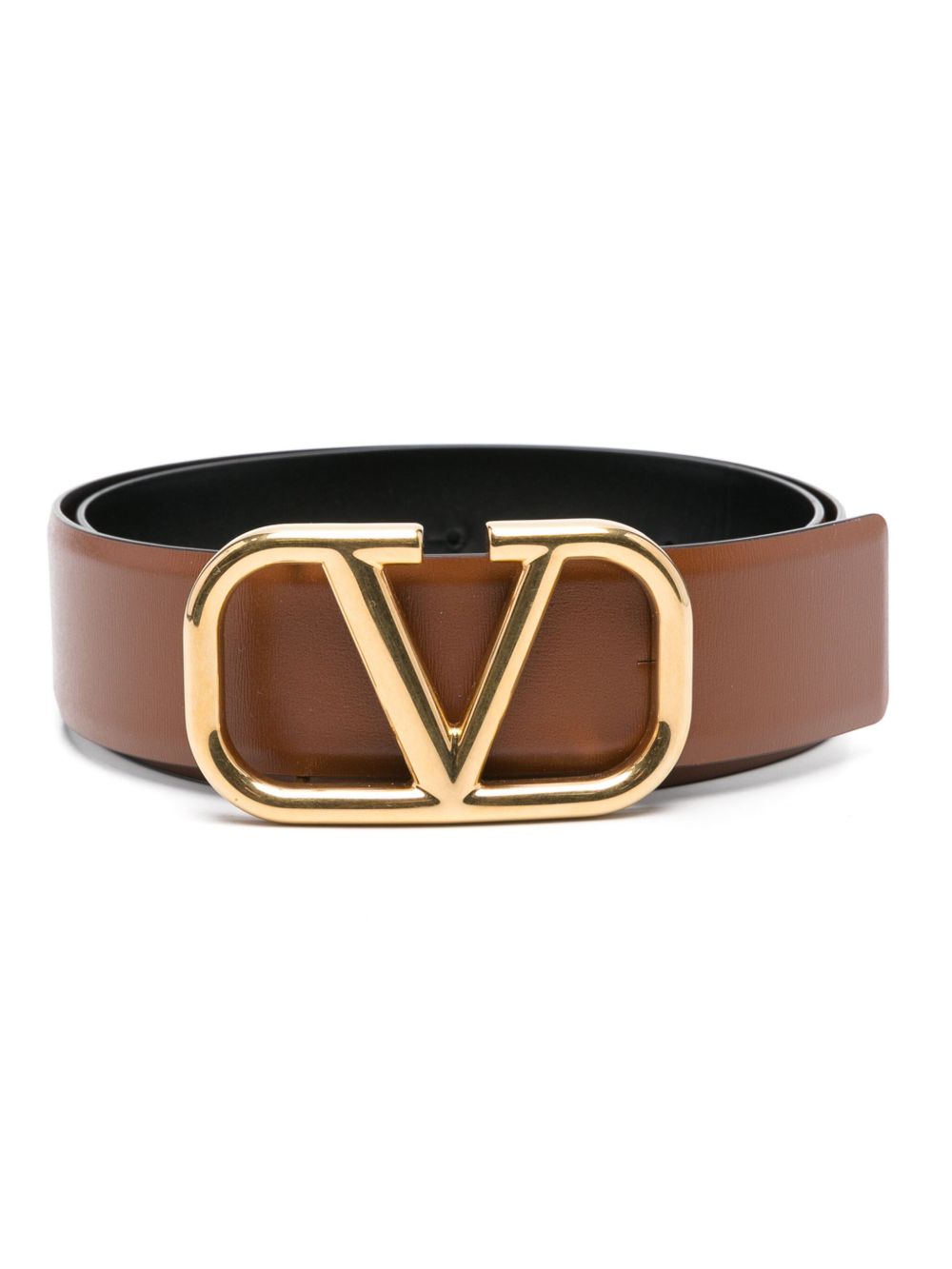 Valentino Garavani Pre-Owned VLogo双面腰带 - 褐色