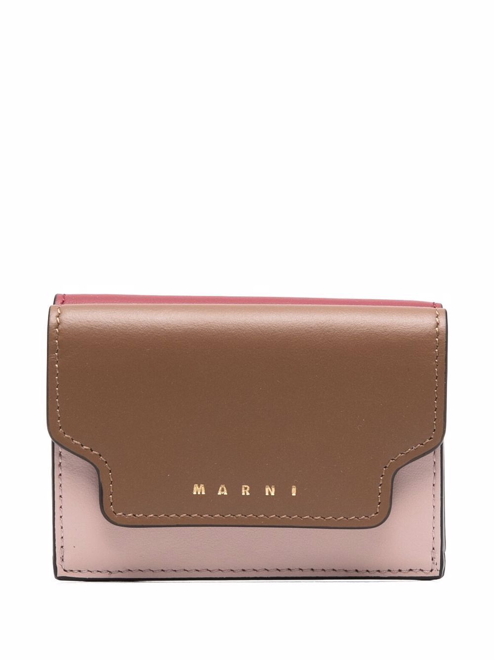 Marni 拼色折叠钱包 - 褐色