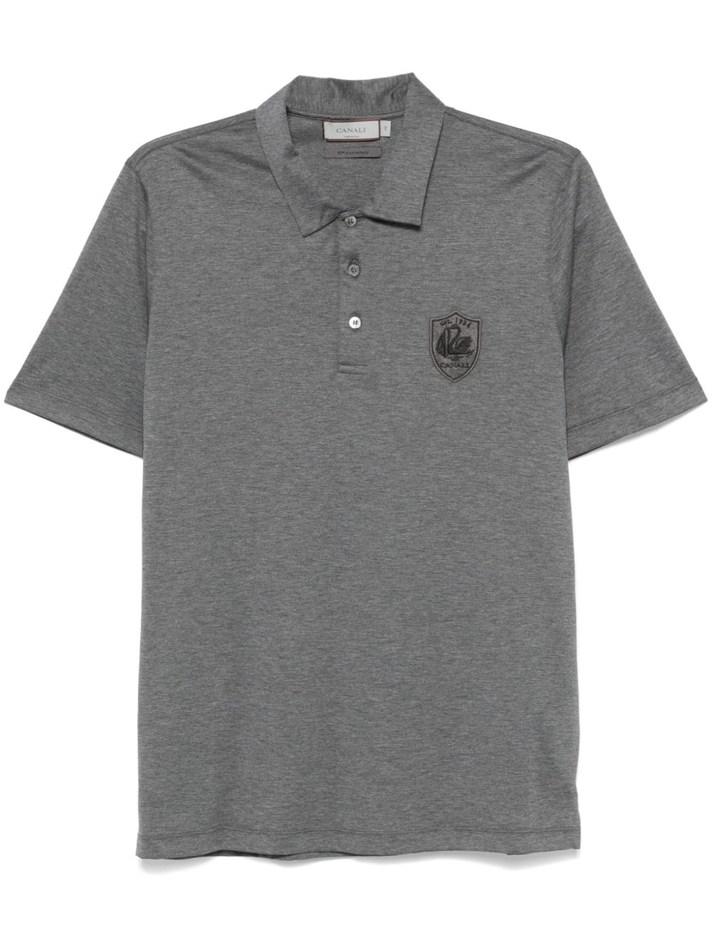 Canali 标贴polo衫 - 灰色