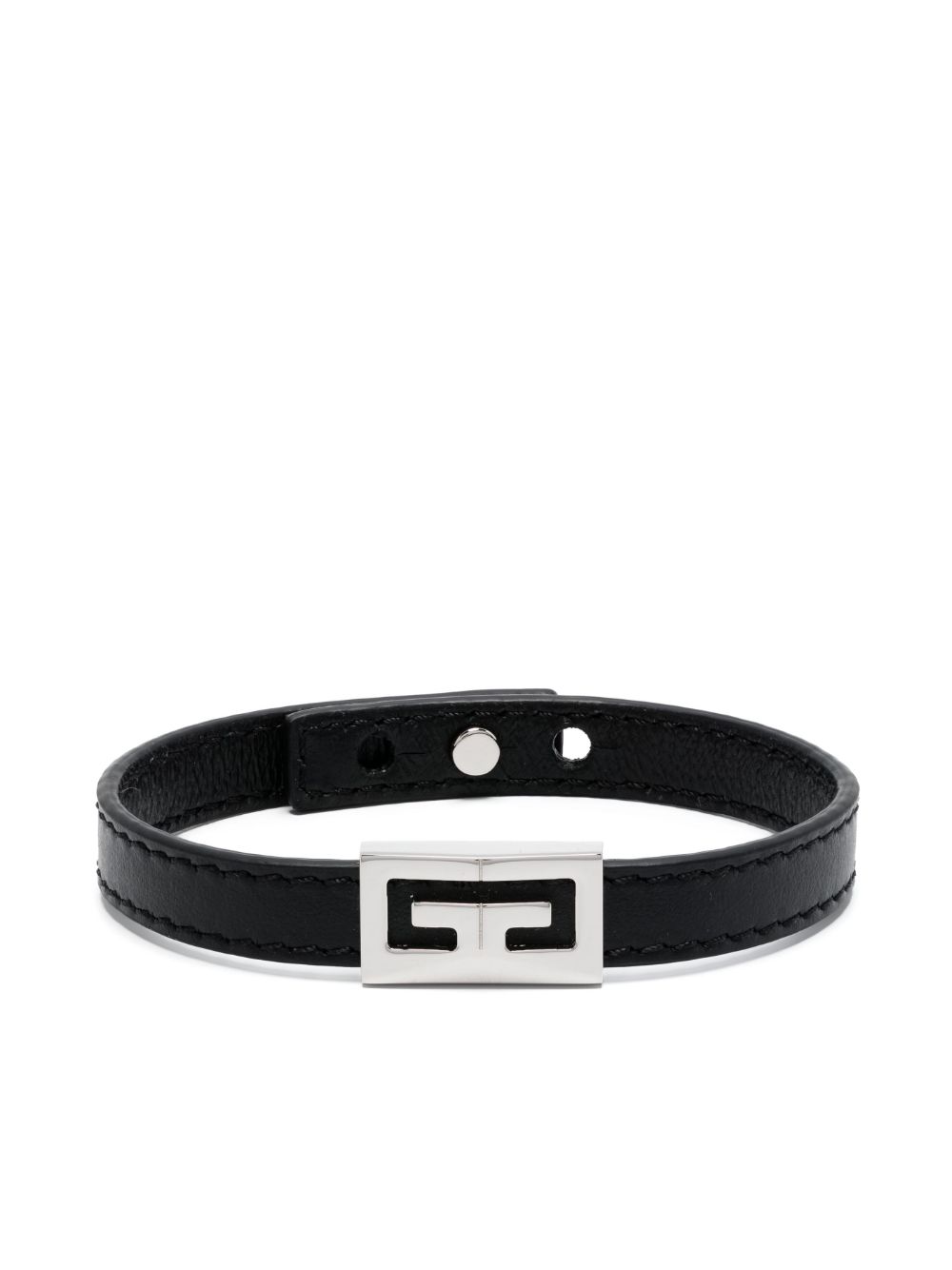 Givenchy G 标牌皮质手环 - 黑色