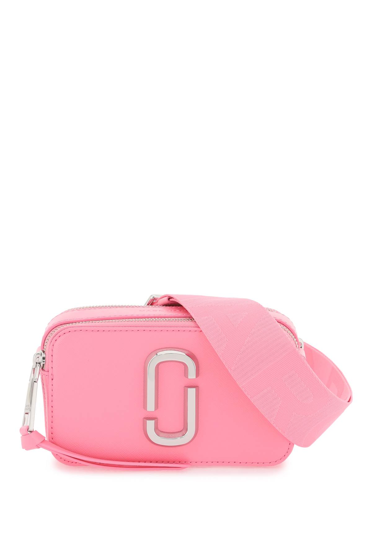 Marc Jacobs玫瑰粉色皮革快照单肩包