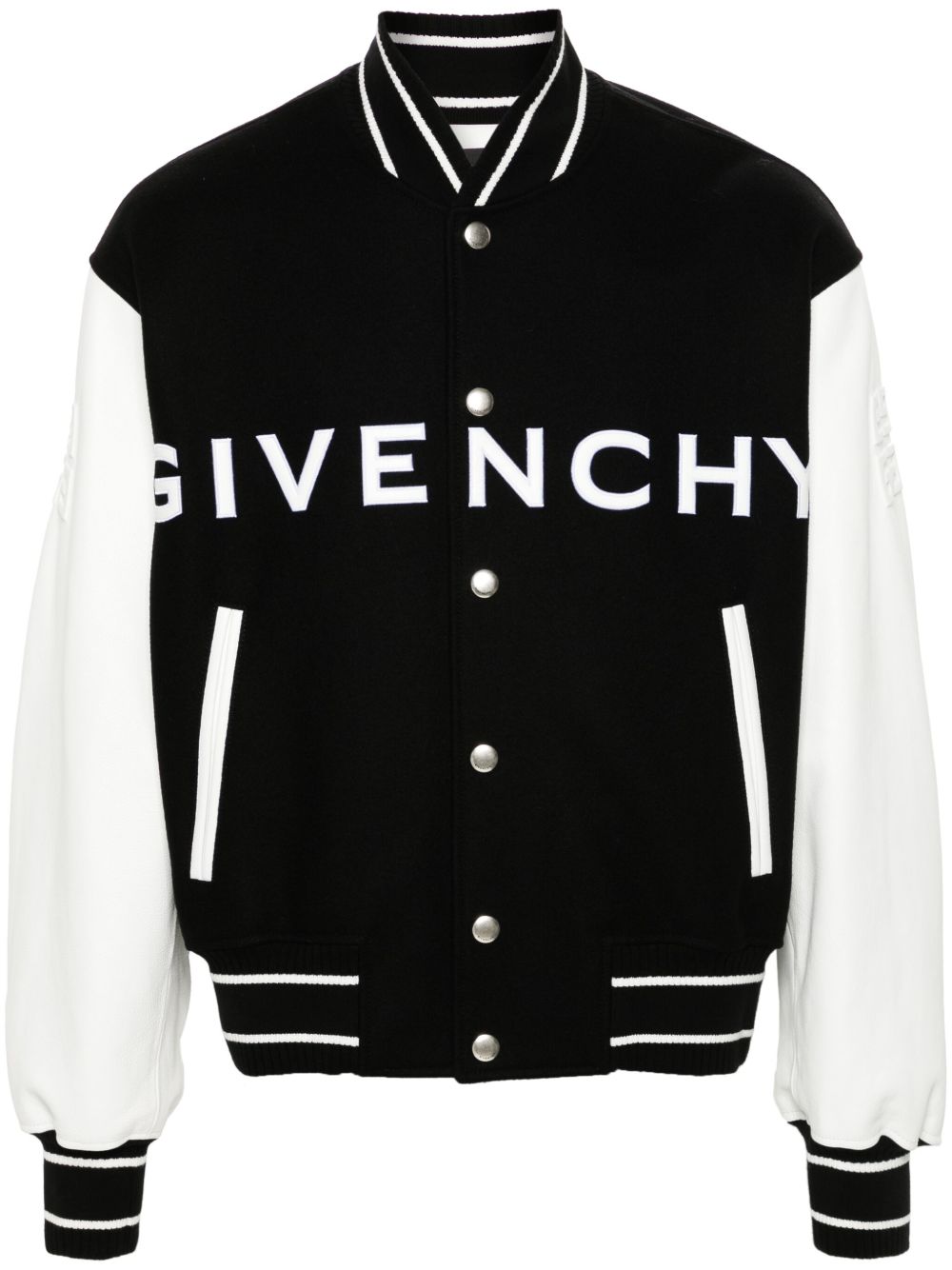 Givenchy logo压纹飞行员夹克 - 黑色