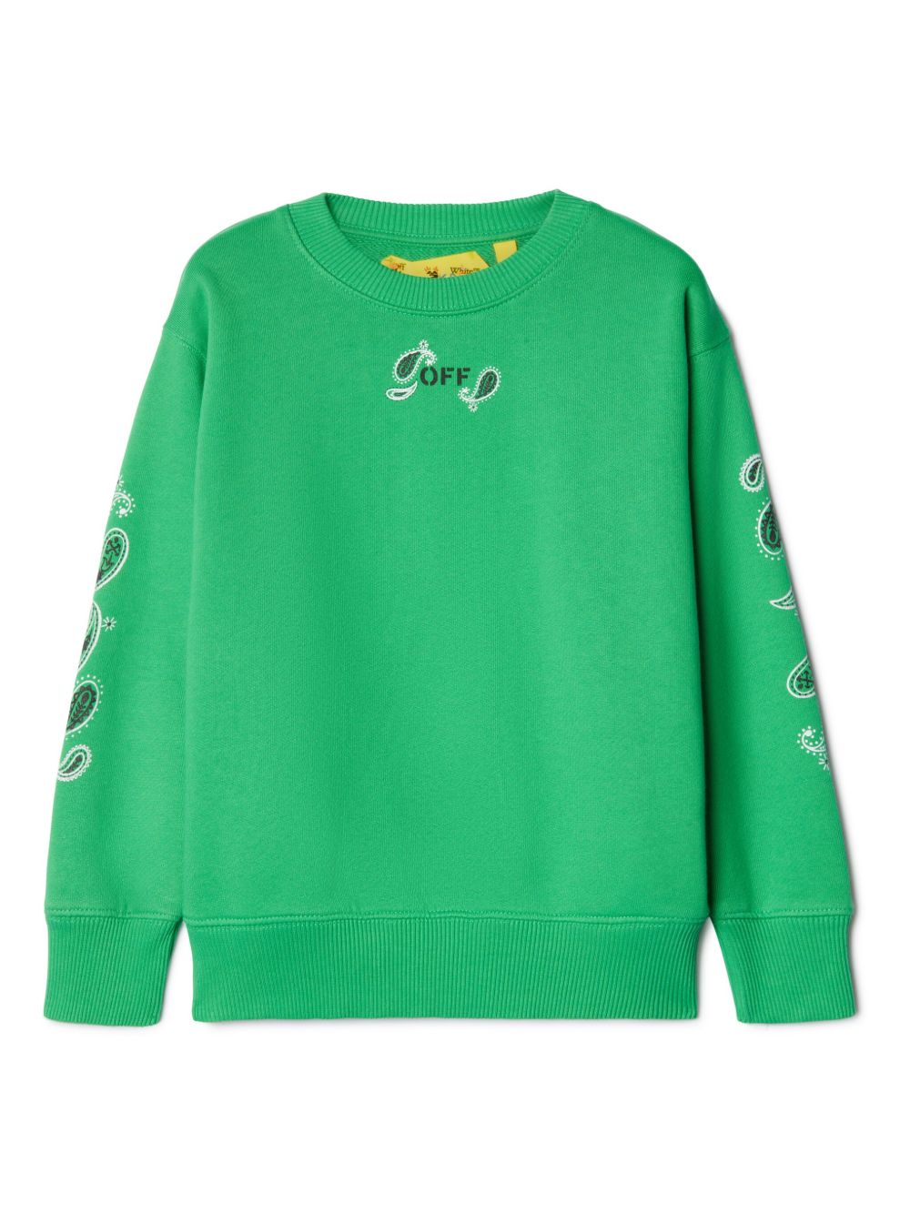 Off-White Kids 头巾印花棉卫衣 - 绿色
