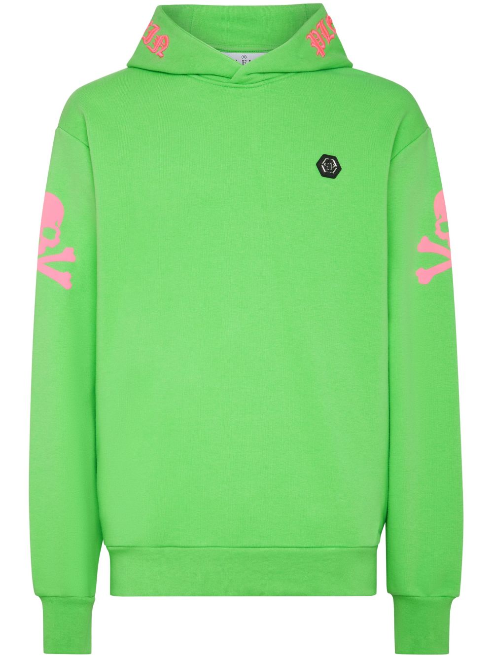 Philipp Plein logo刺绣连帽衫 - 绿色