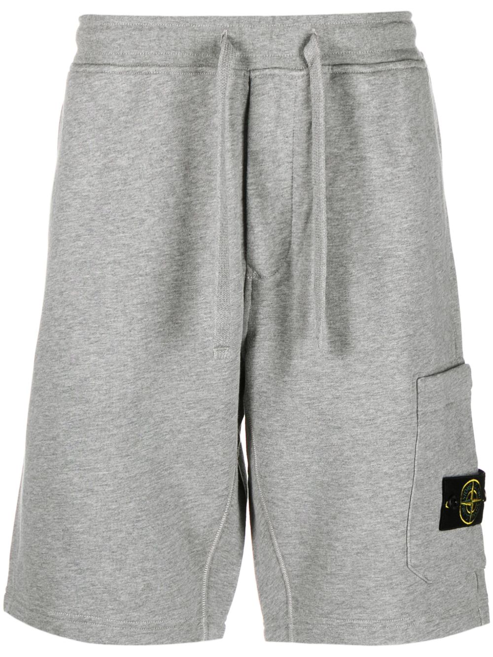 Stone Island Compass 徽章棉运动短裤 - 灰色