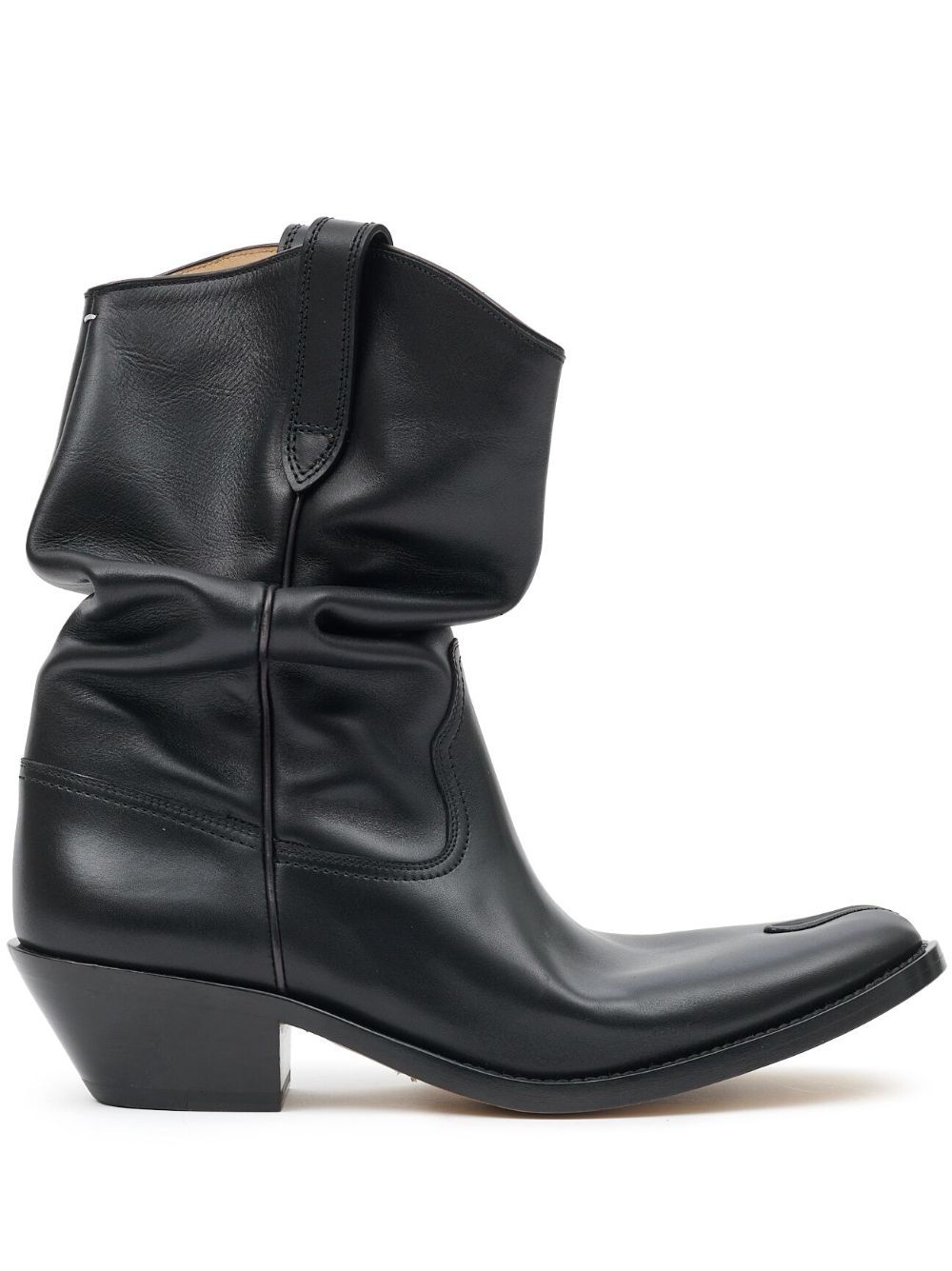 Maison Margiela Tabi 宽松西部风中跟短靴 - 黑色
