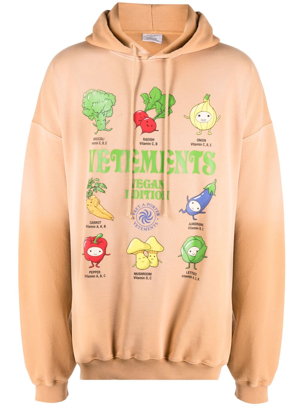 VETEMENTS Vegan logo 抽绳连帽衫 - 褐色