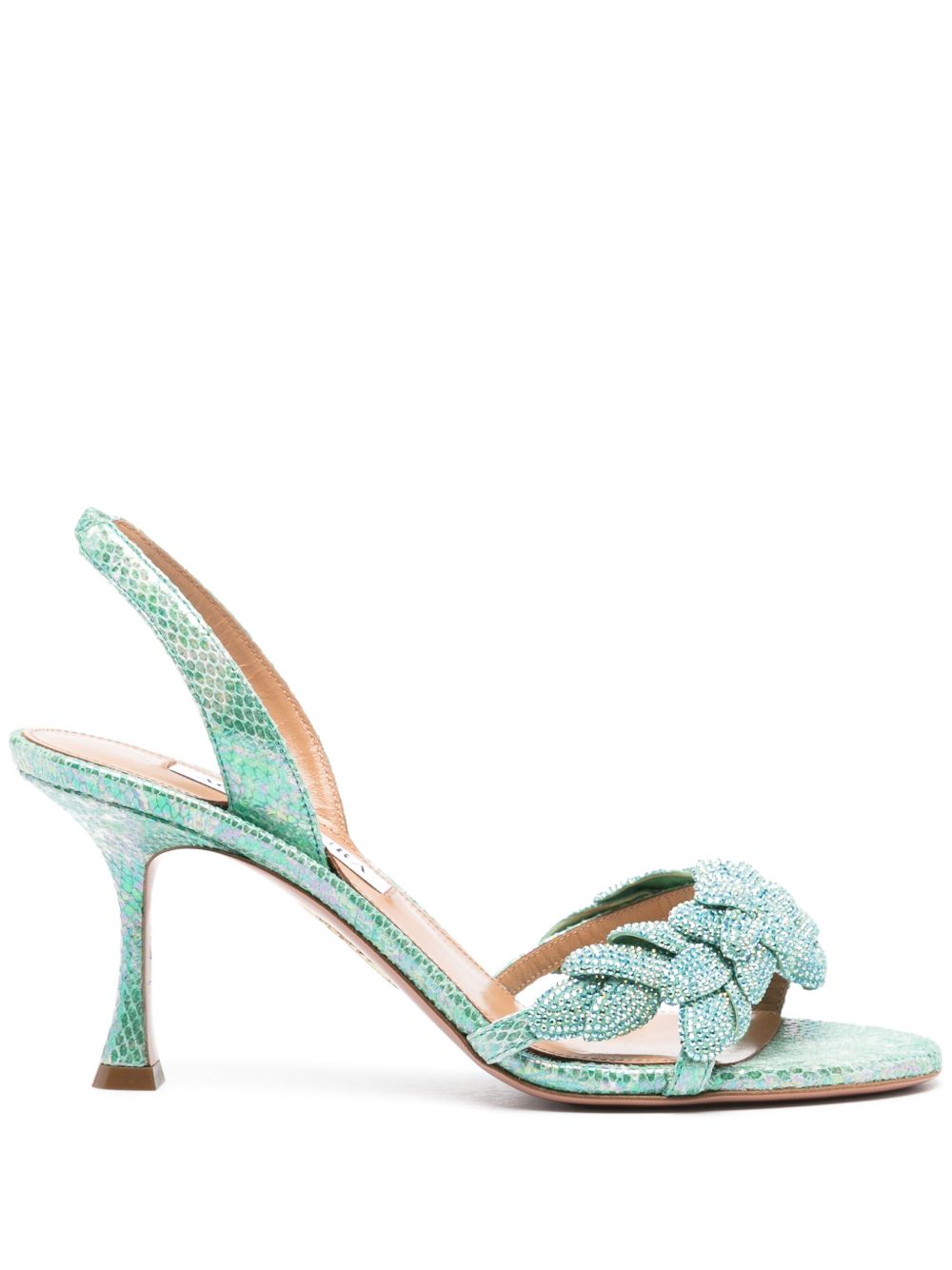 Aquazzura Galactic Flower 高跟凉鞋 - 绿色