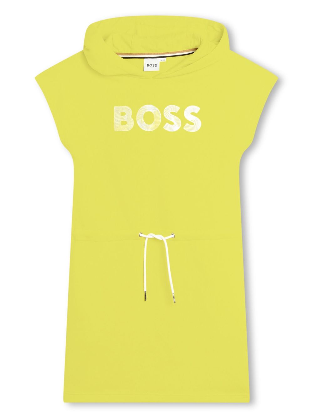 BOSS Kidswear logo印花连帽迷你连衣裙 - 黄色
